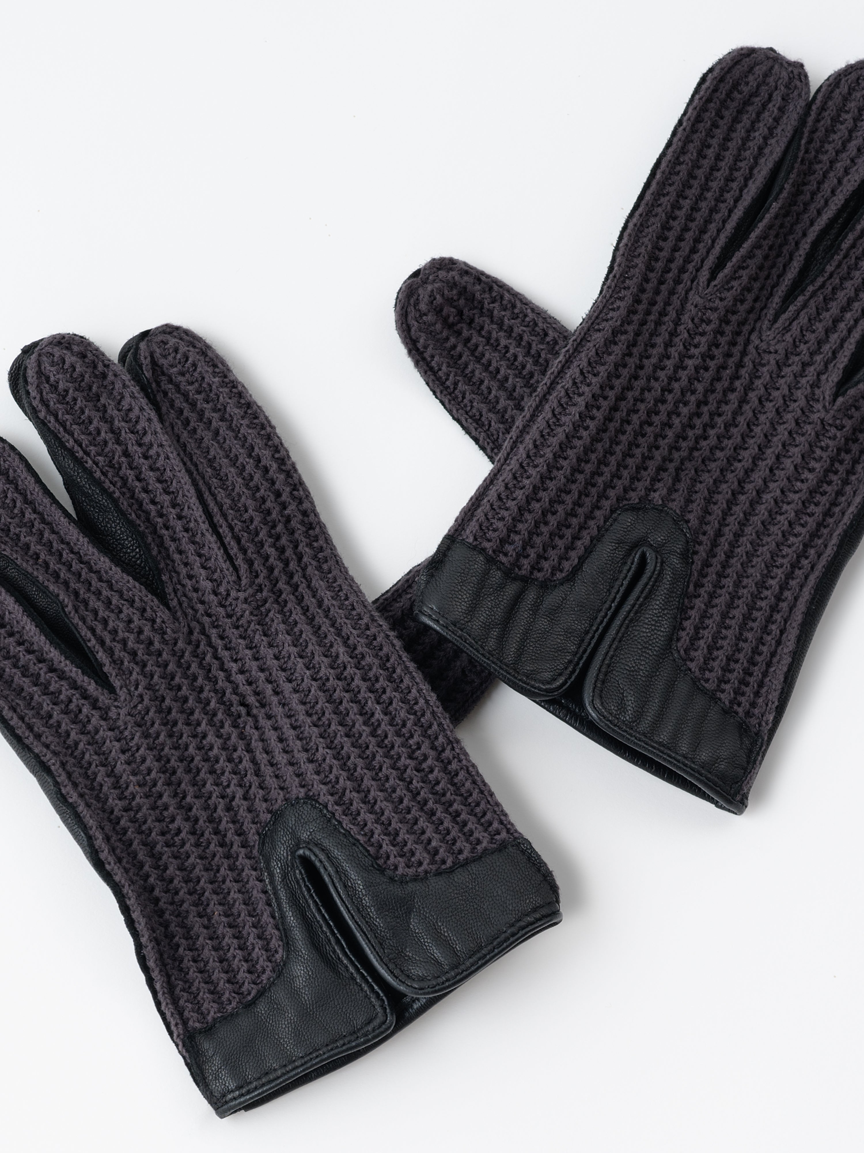 Grey Leather Gloves