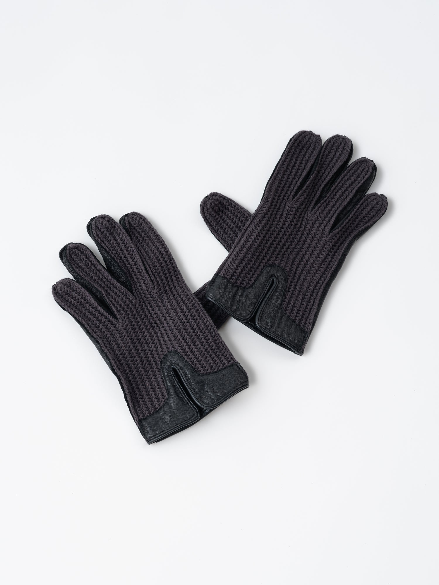 Grey Leather Gloves