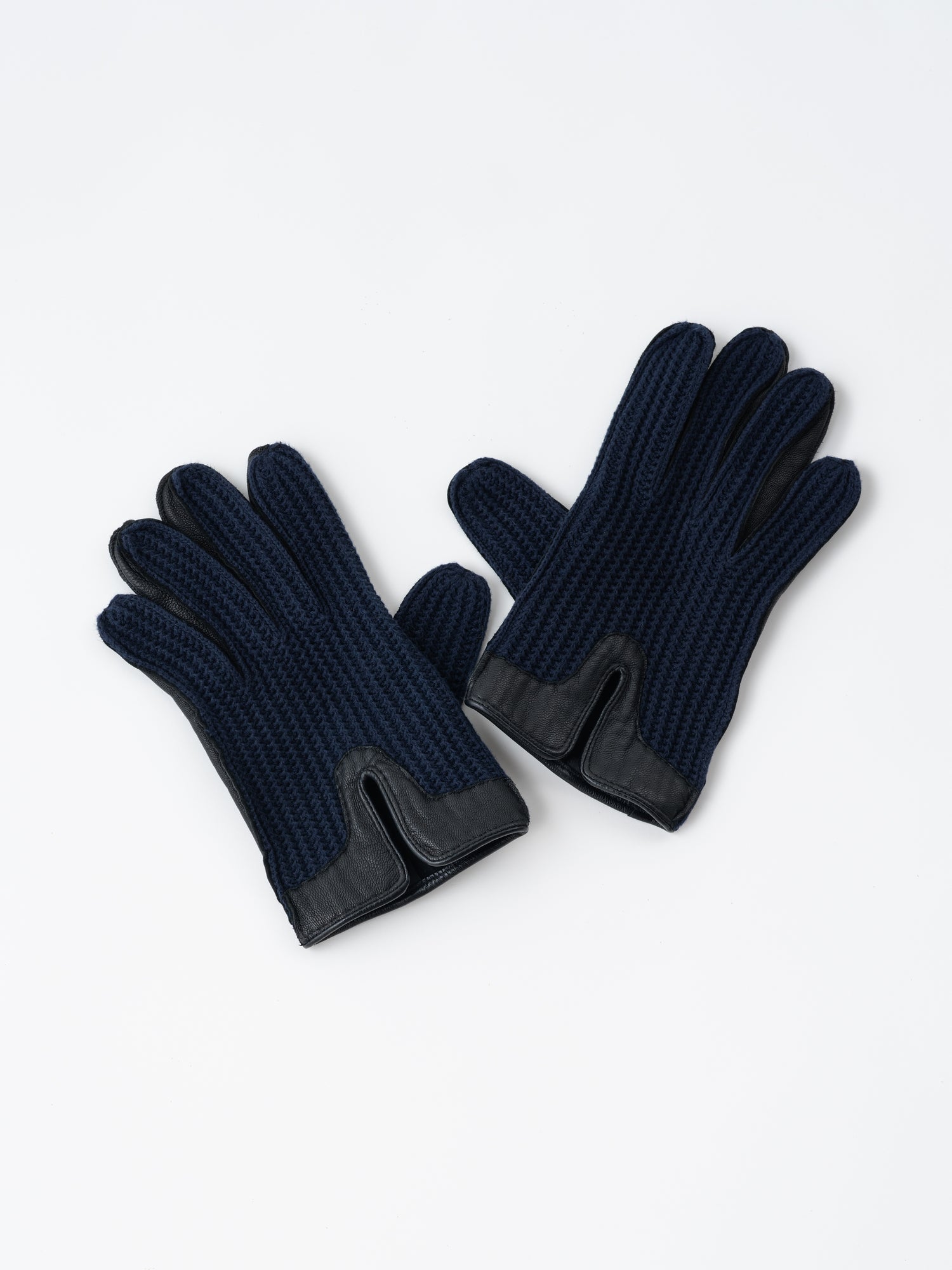 Navy Leather Gloves