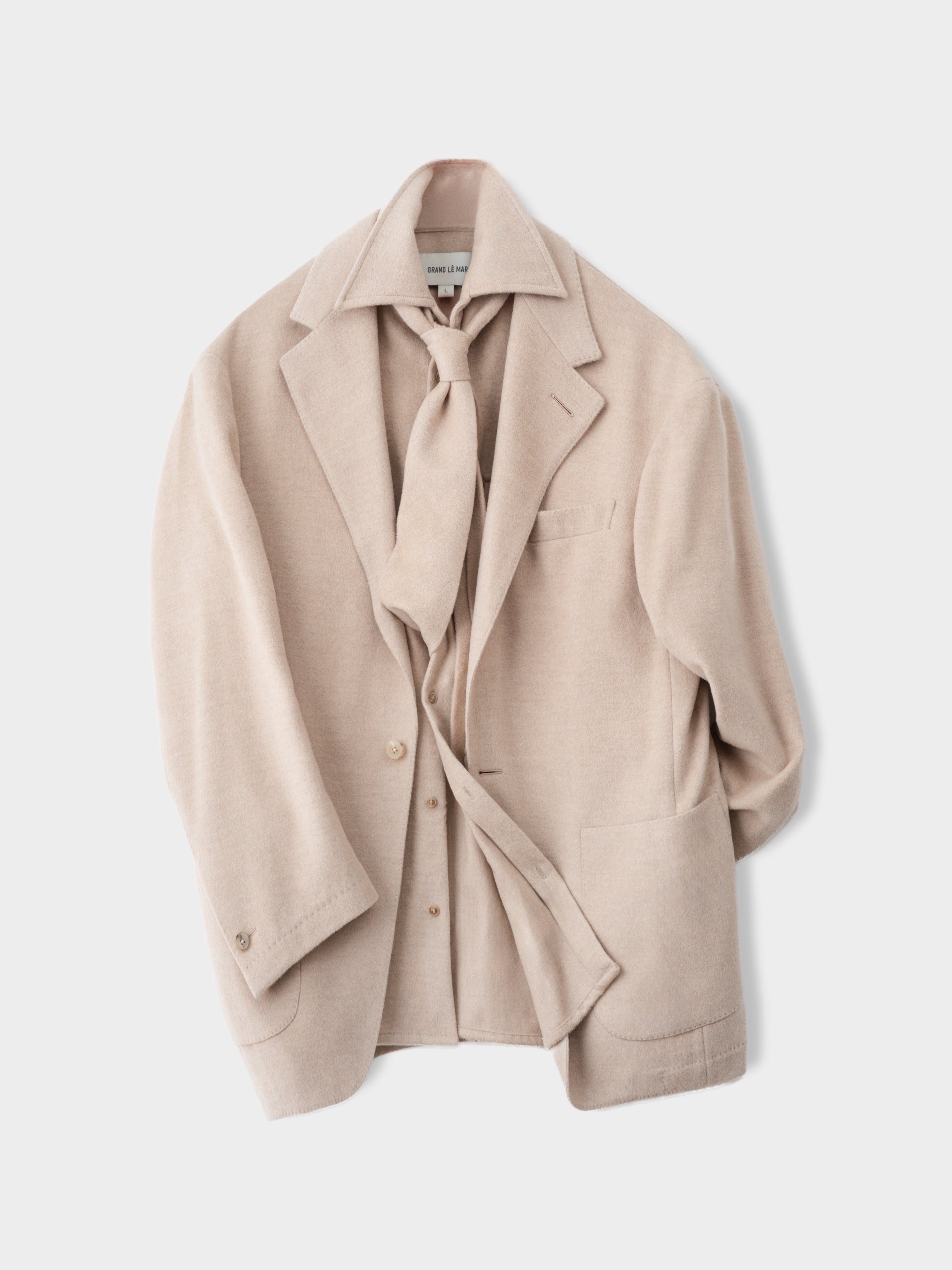 Cream Wool Cashmere Silk Suit (Casual Fit)