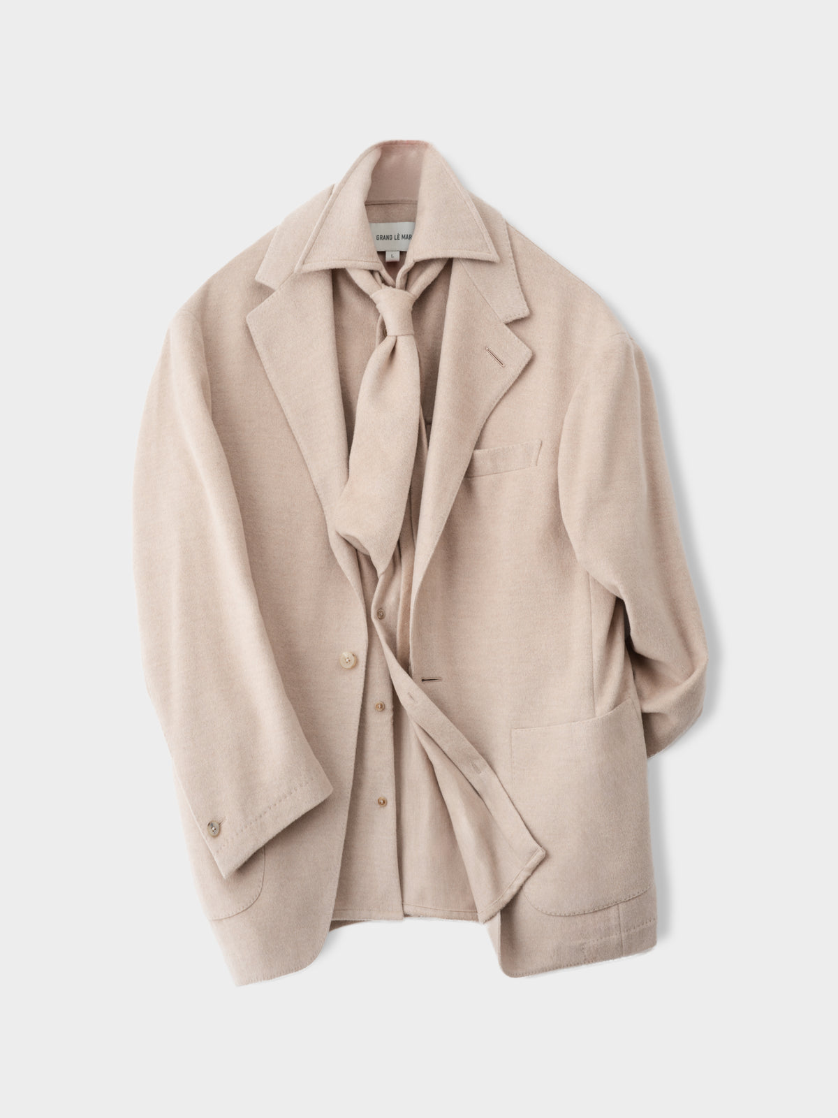 Cream Wool Cashmere Silk Suit (Casual Fit)