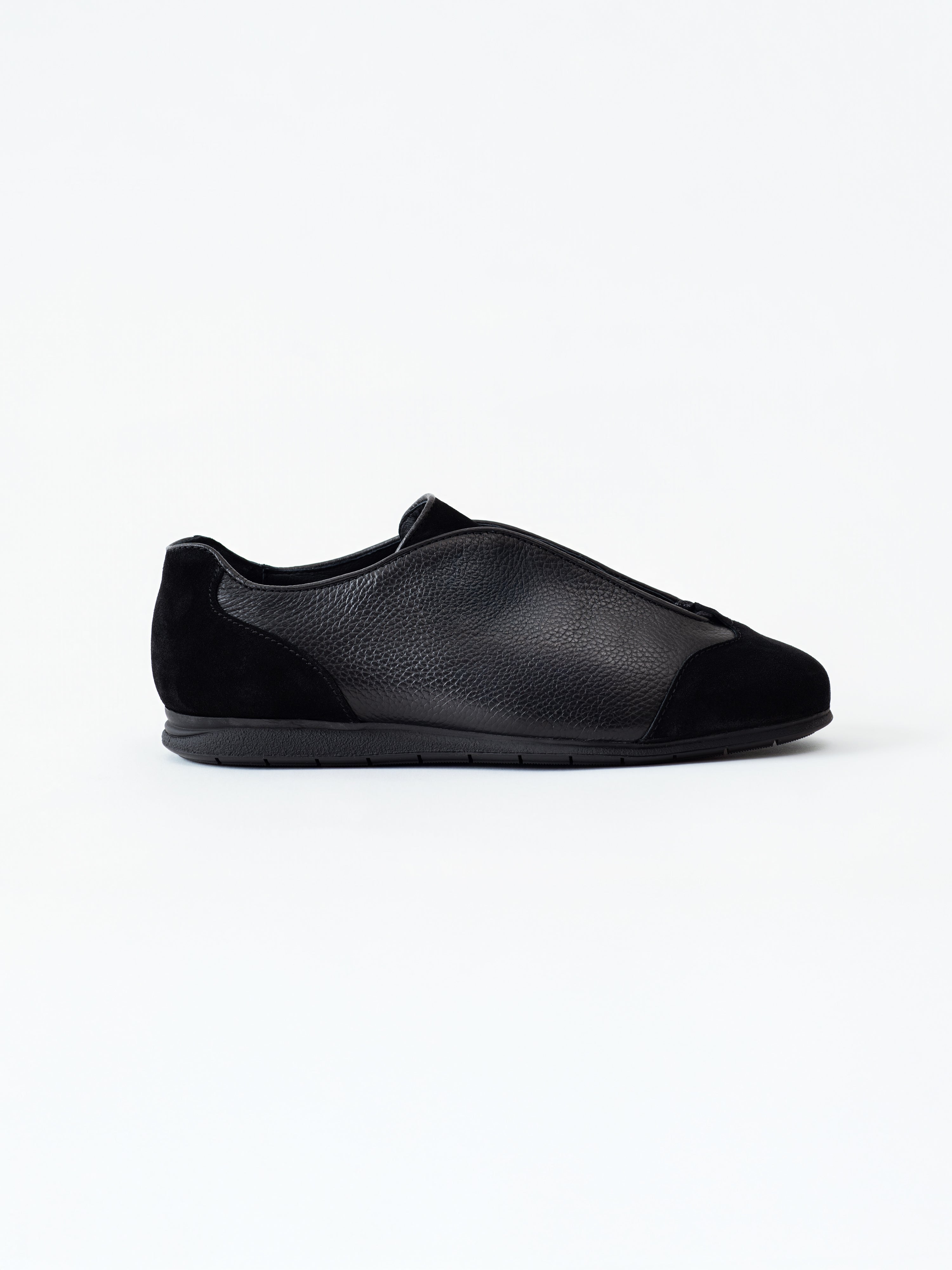 Black Leather & Suede Trainers