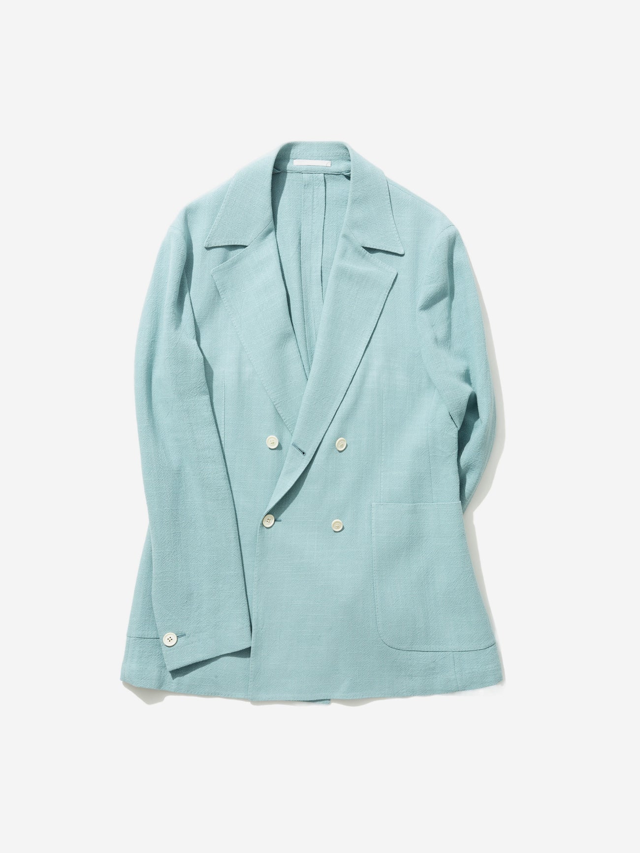 Aqua Stonewashed Linen Jacket - Grand Le Mar