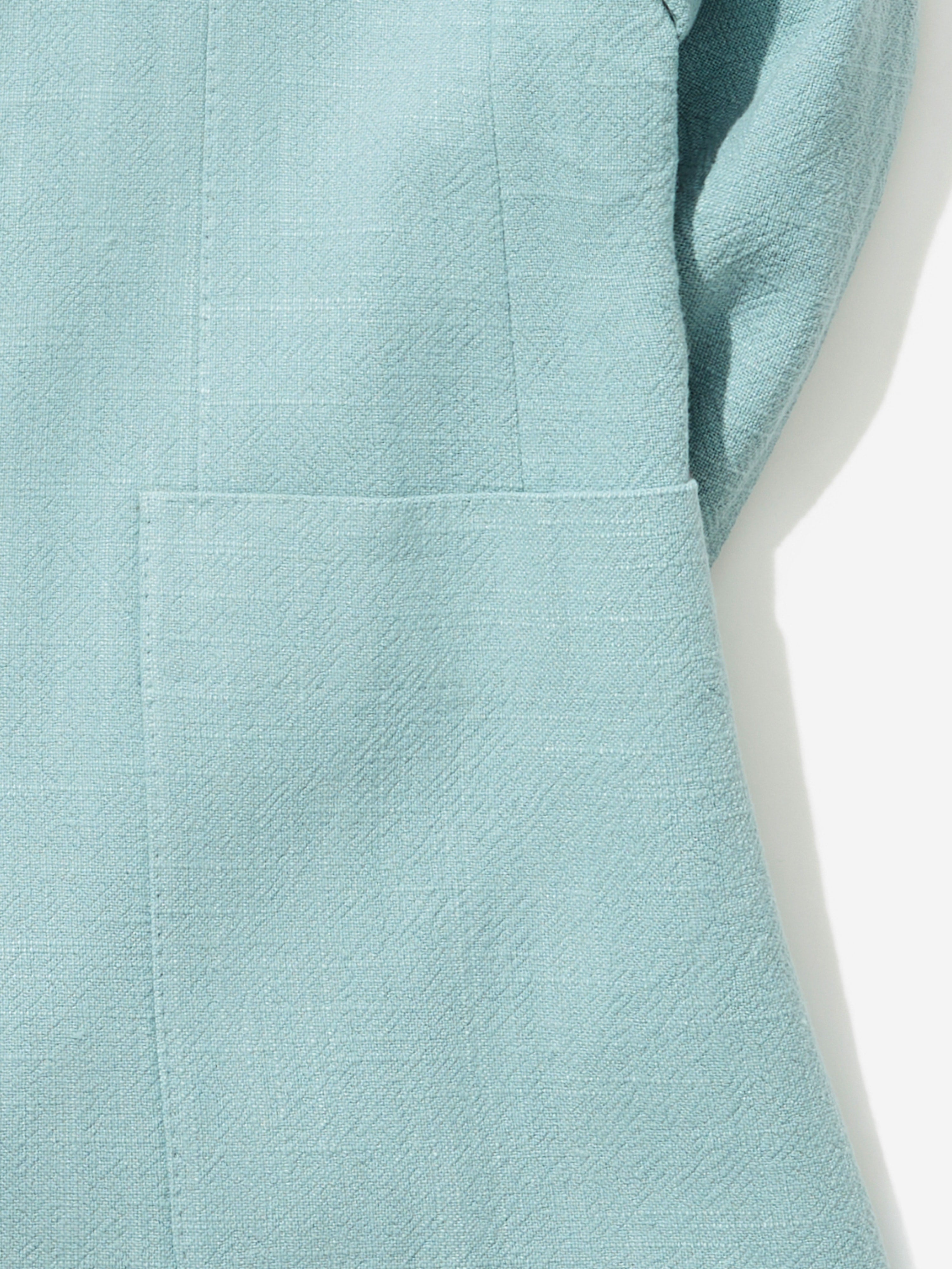 Aqua Stonewashed Linen Jacket - Grand Le Mar