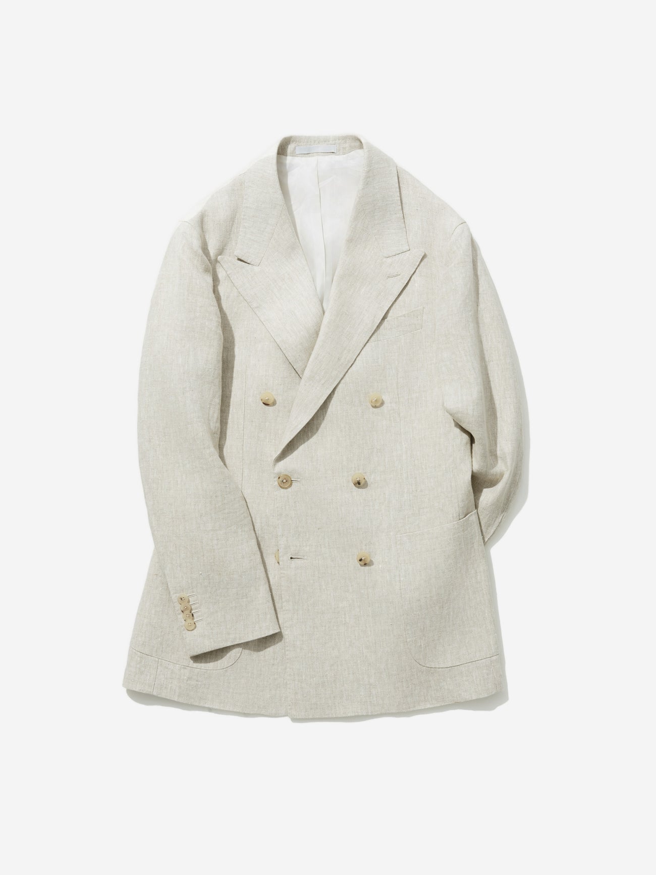 Cream Beige Linen Jacket (DB) - Grand Le Mar