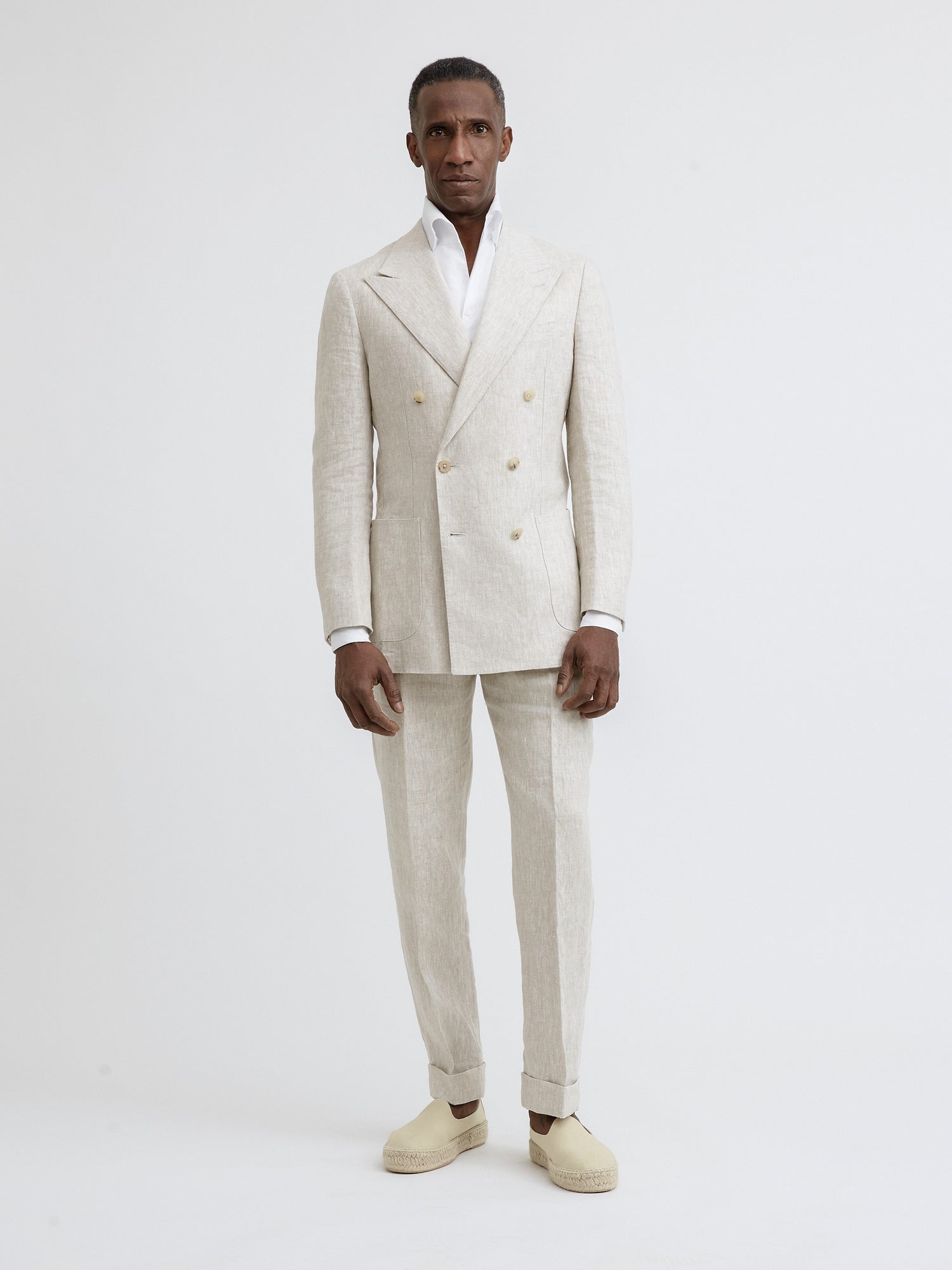Cream Beige Linen Suit - Grand Le Mar