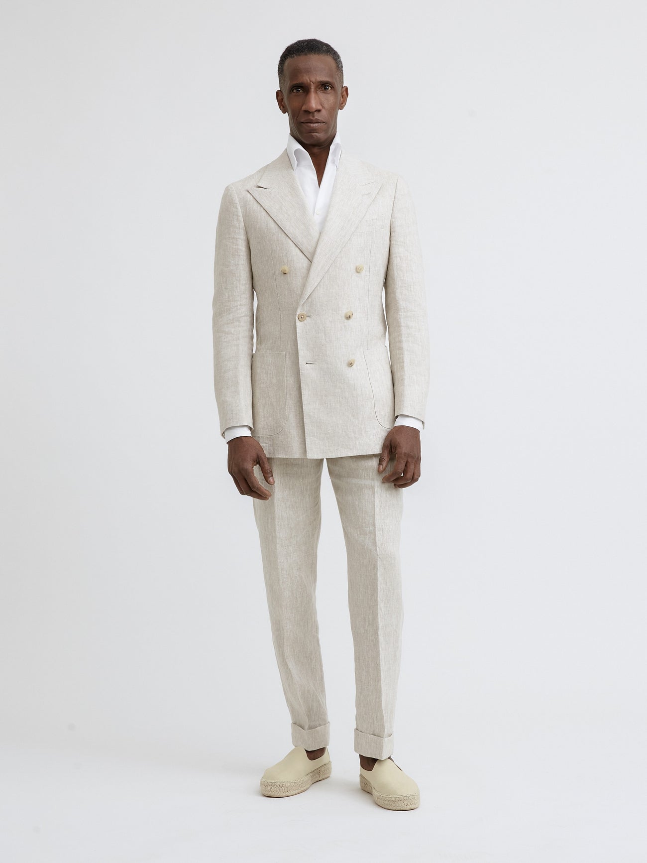 Cream Beige Linen Suit (DB) - Grand Le Mar