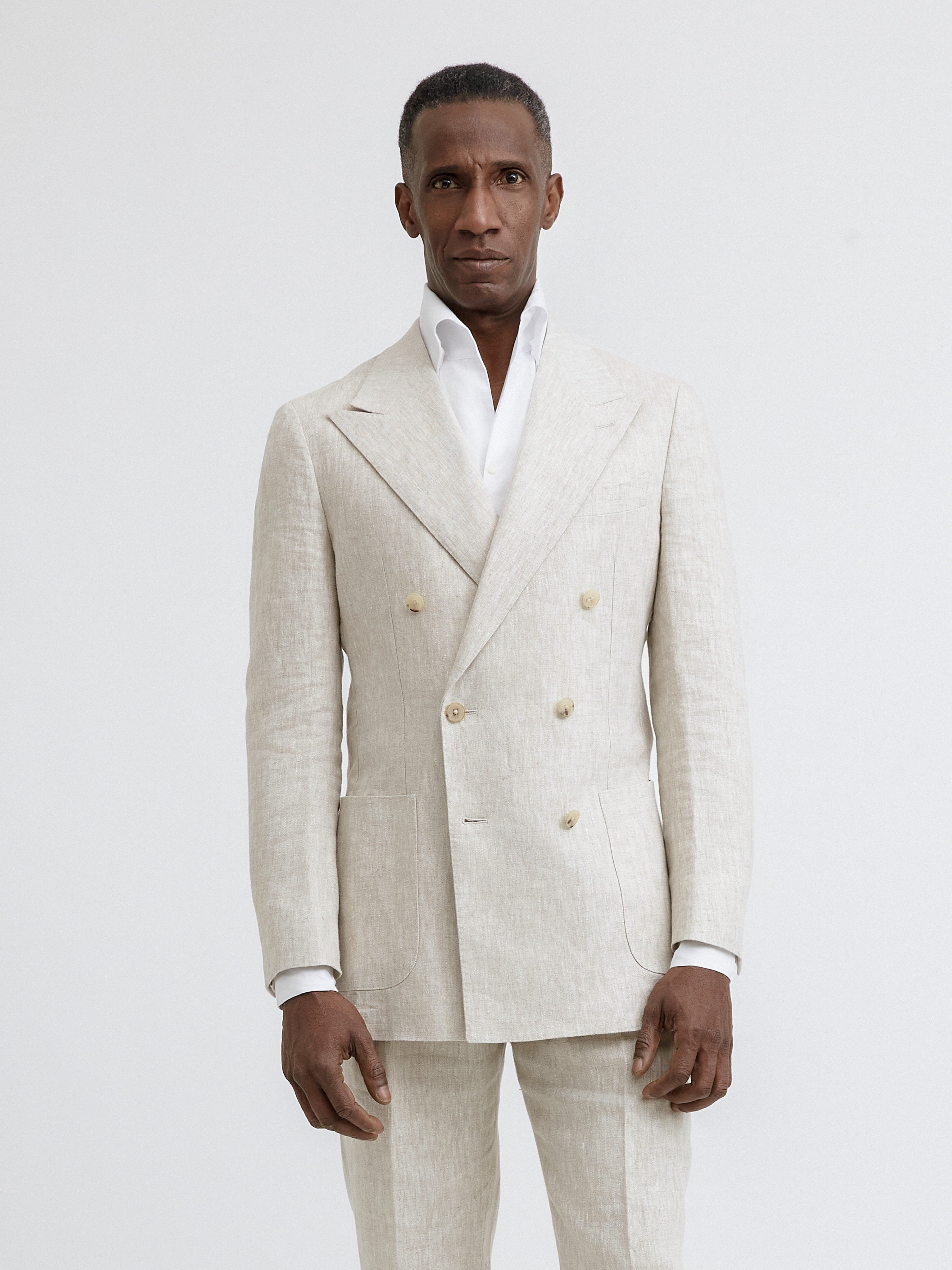 Cream Beige Linen Suit - Grand Le Mar