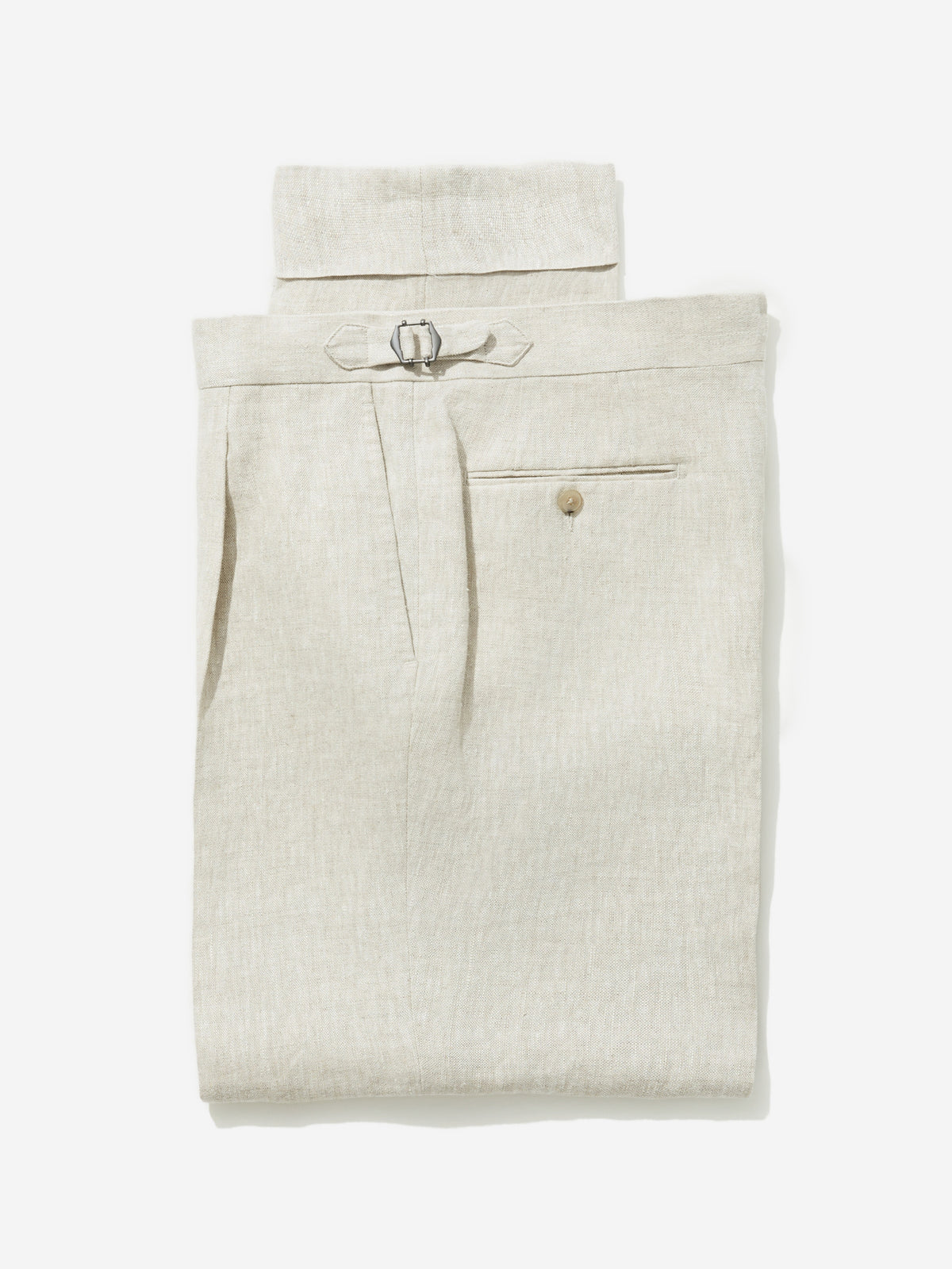 Beige Linen Trousers  (Straight Fit)