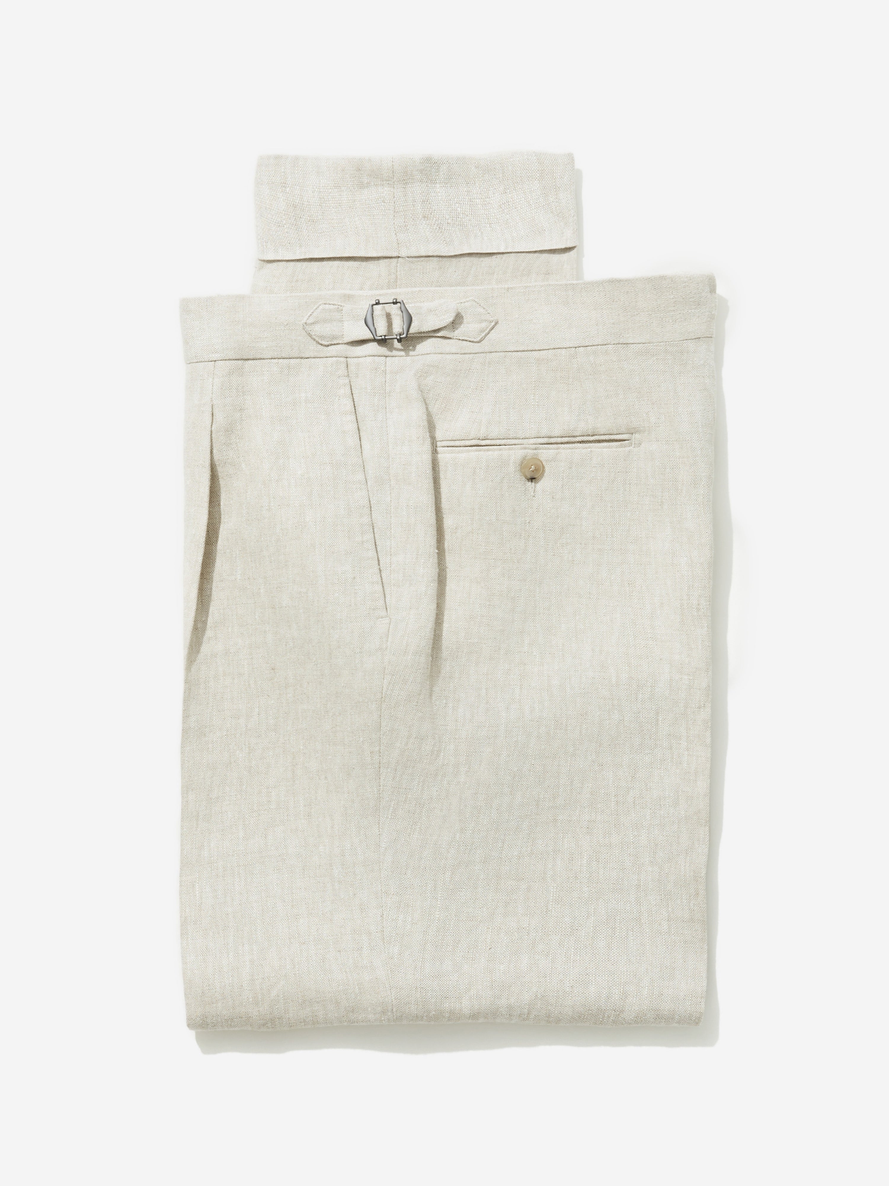Beige Linen Trousers  (Straight Fit)
