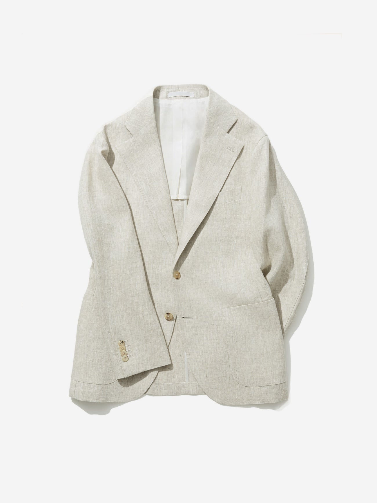 Cream Beige Linen Jacket - Grand Le Mar