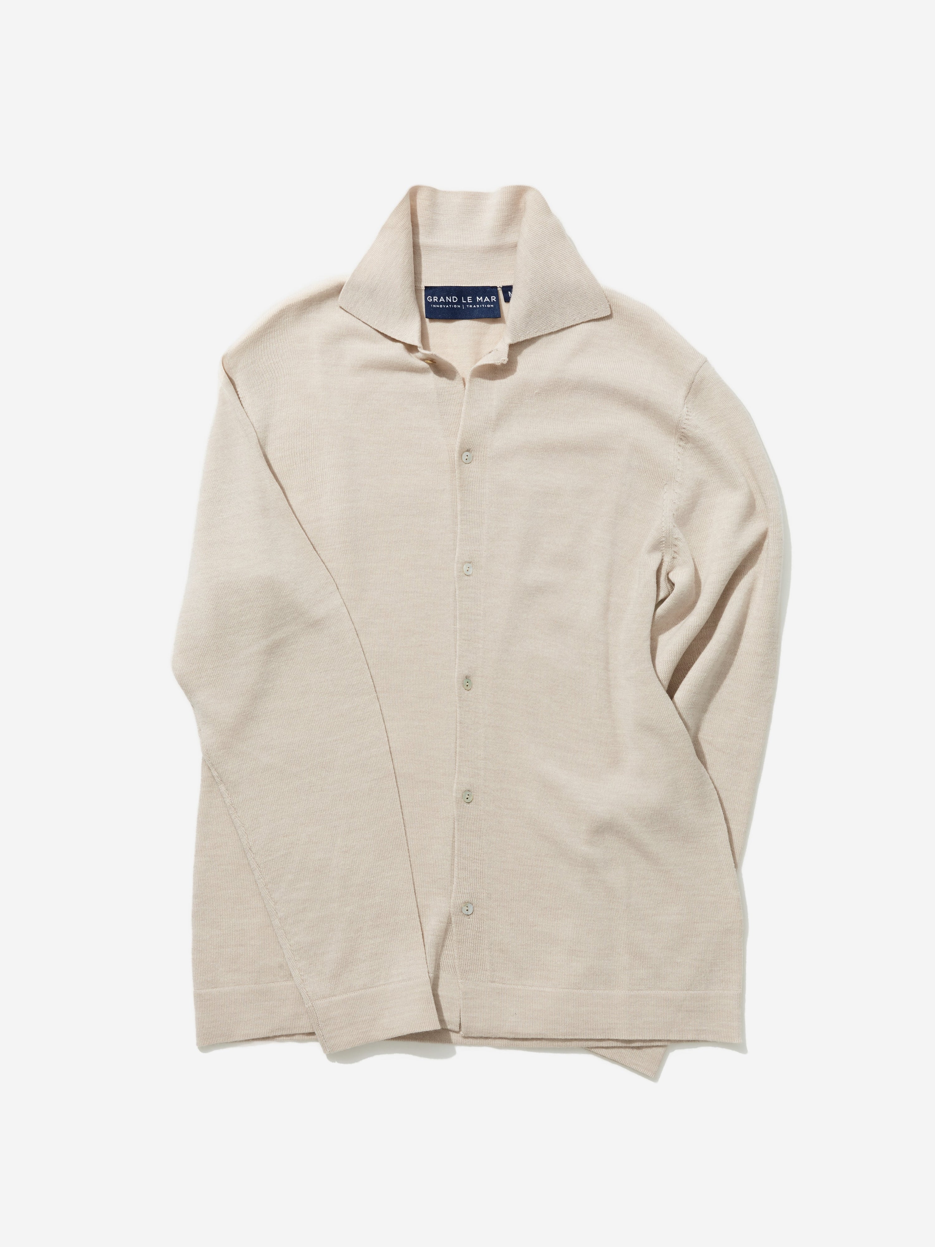 Beige Merino Wool Cardigan