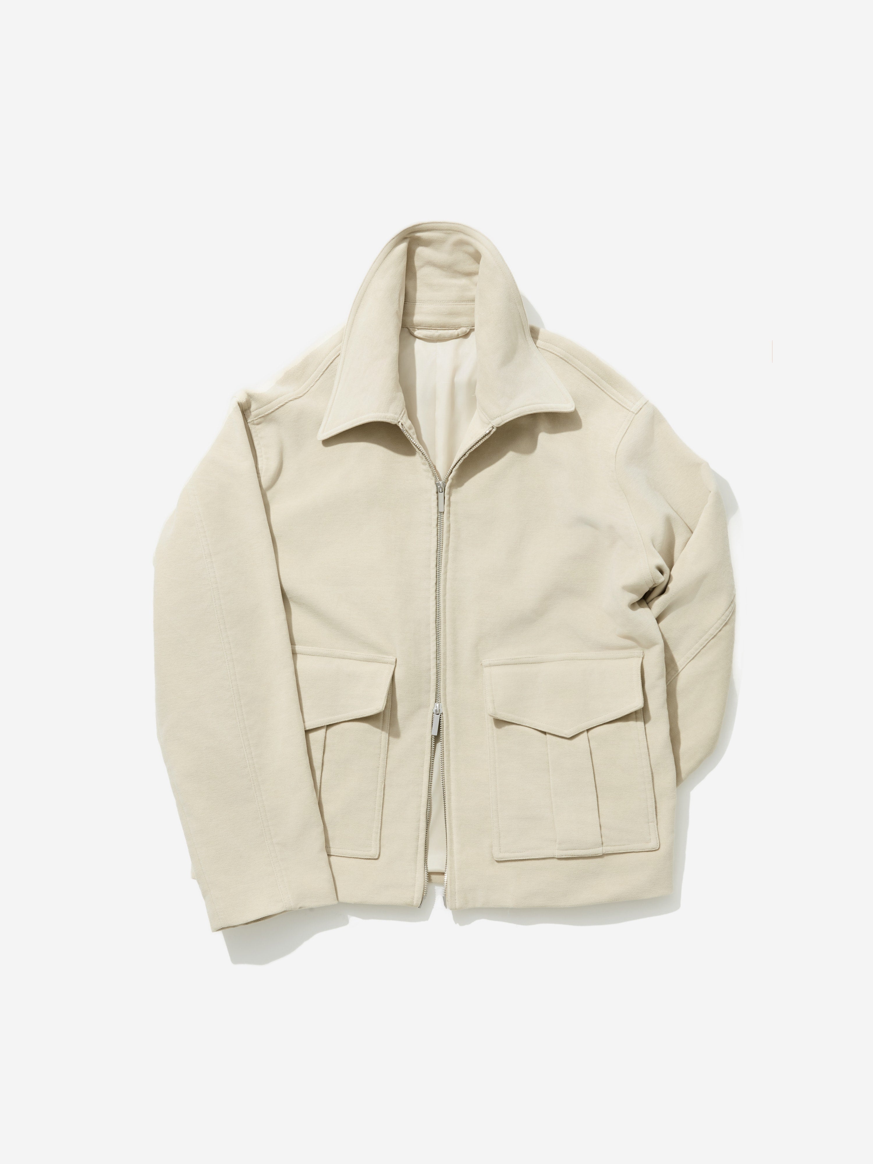 Beige Moleskin Flight Jacket - Grand Le Mar