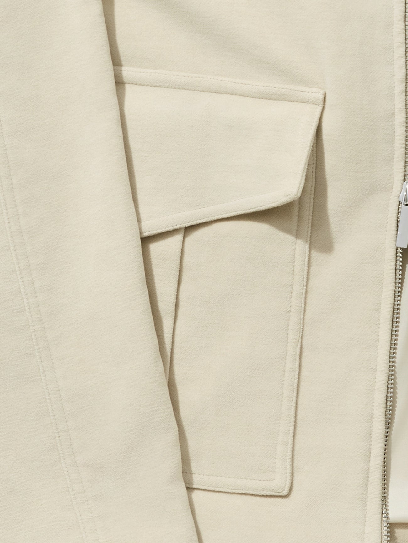 Beige Moleskin Flight Jacket - Grand Le Mar