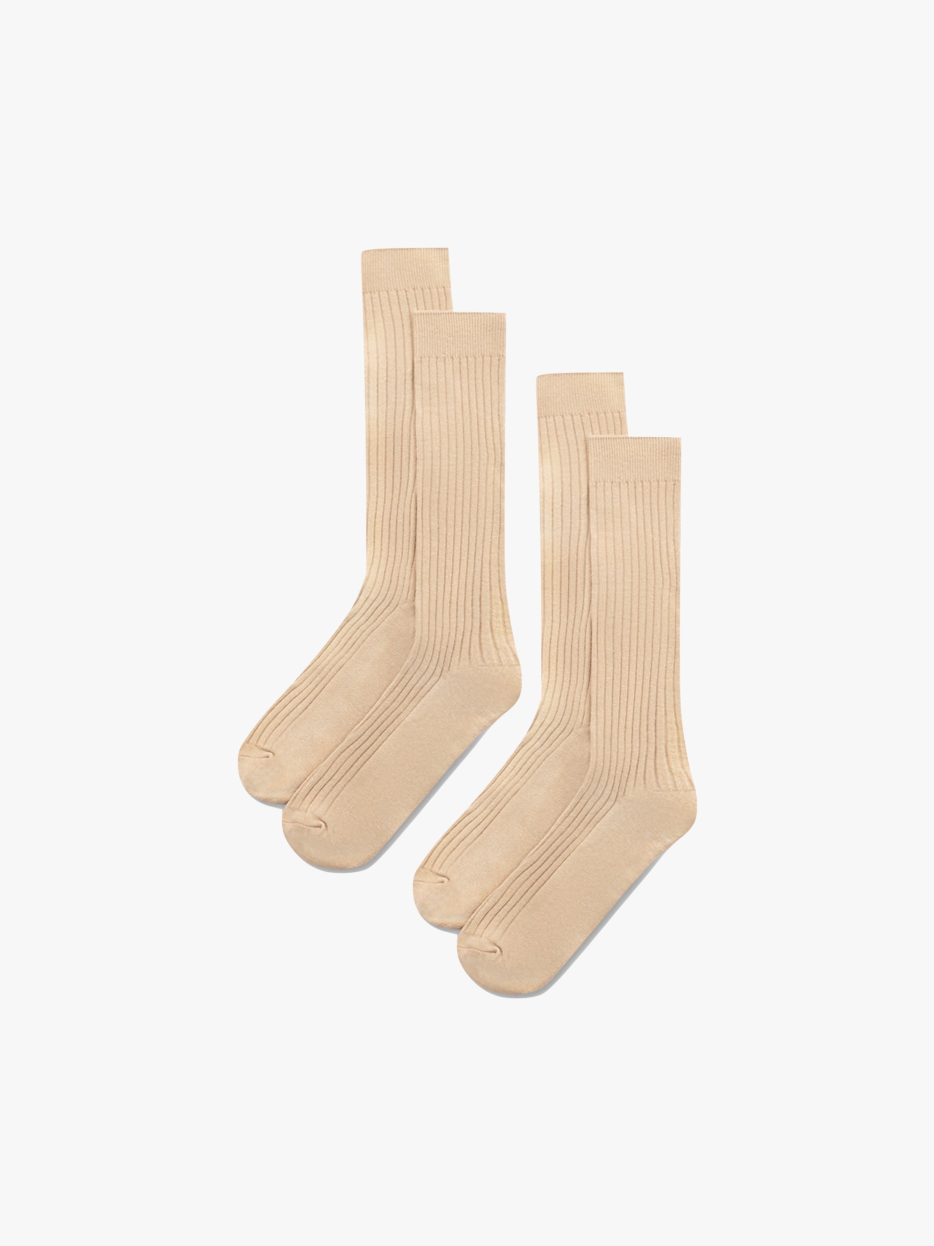 Sand Ribbed Socks (2-pack) - Grand Le Mar