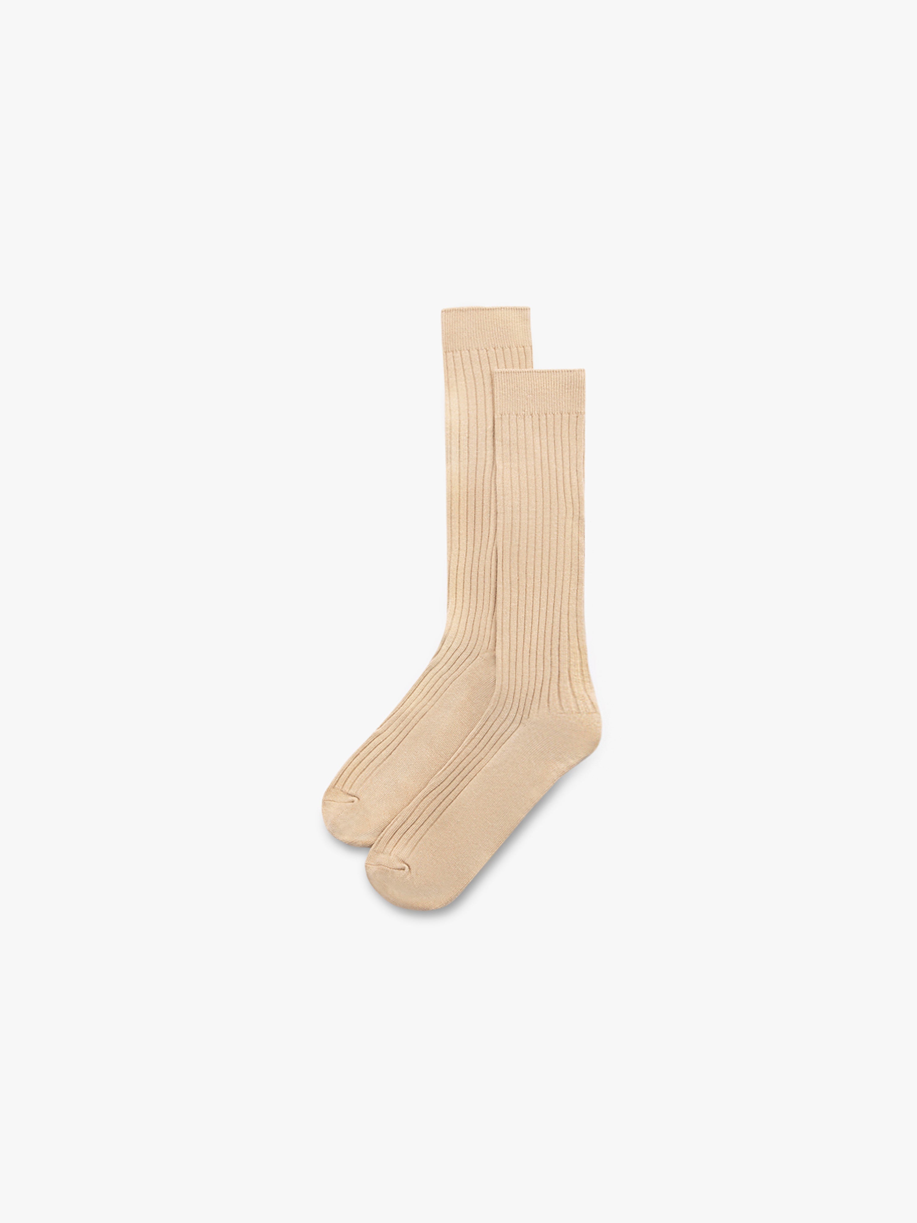Sand Ribbed Socks - Grand Le Mar