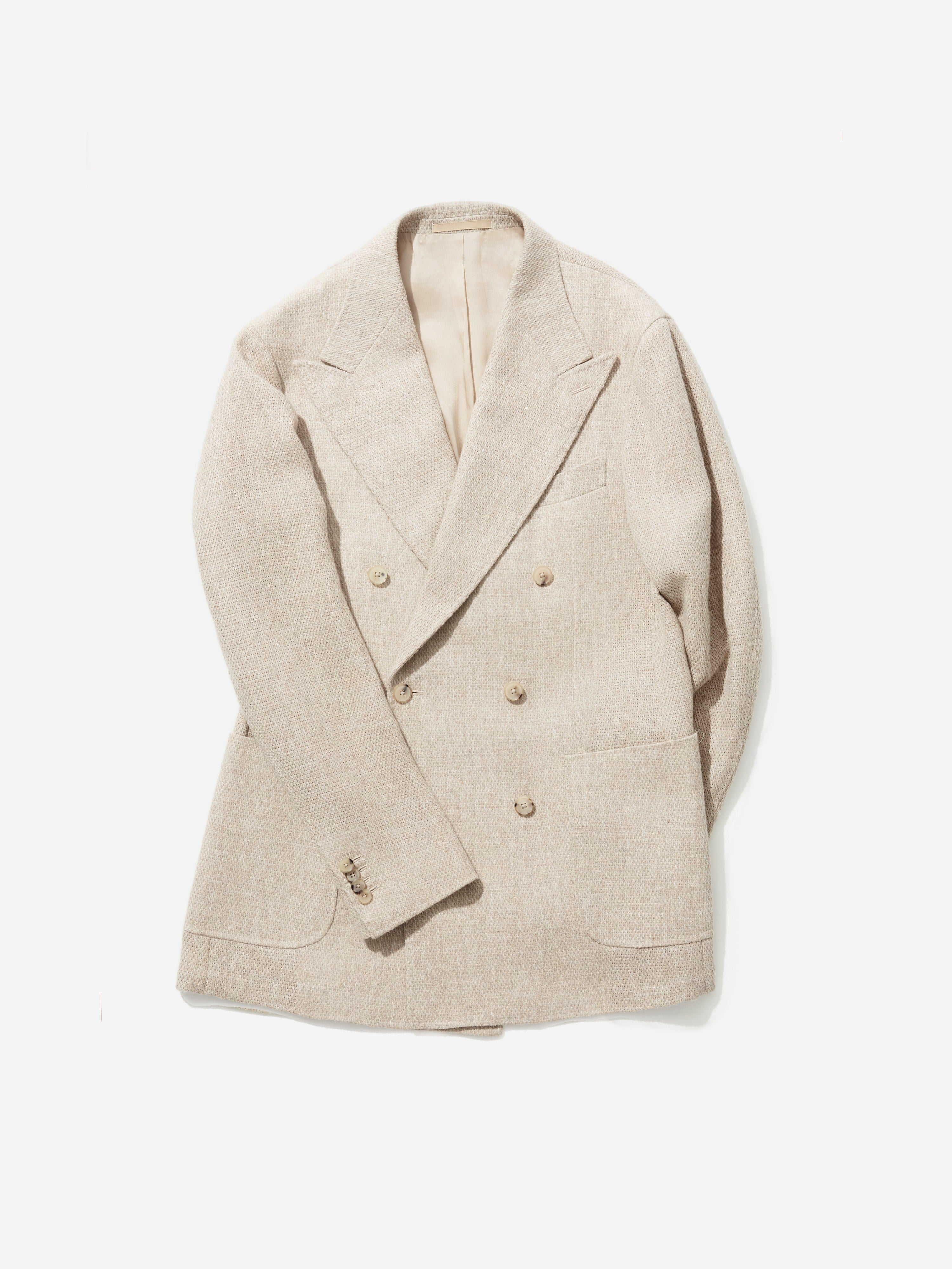 Cream Alpaca Wool Linen Suit - Grand Le Mar