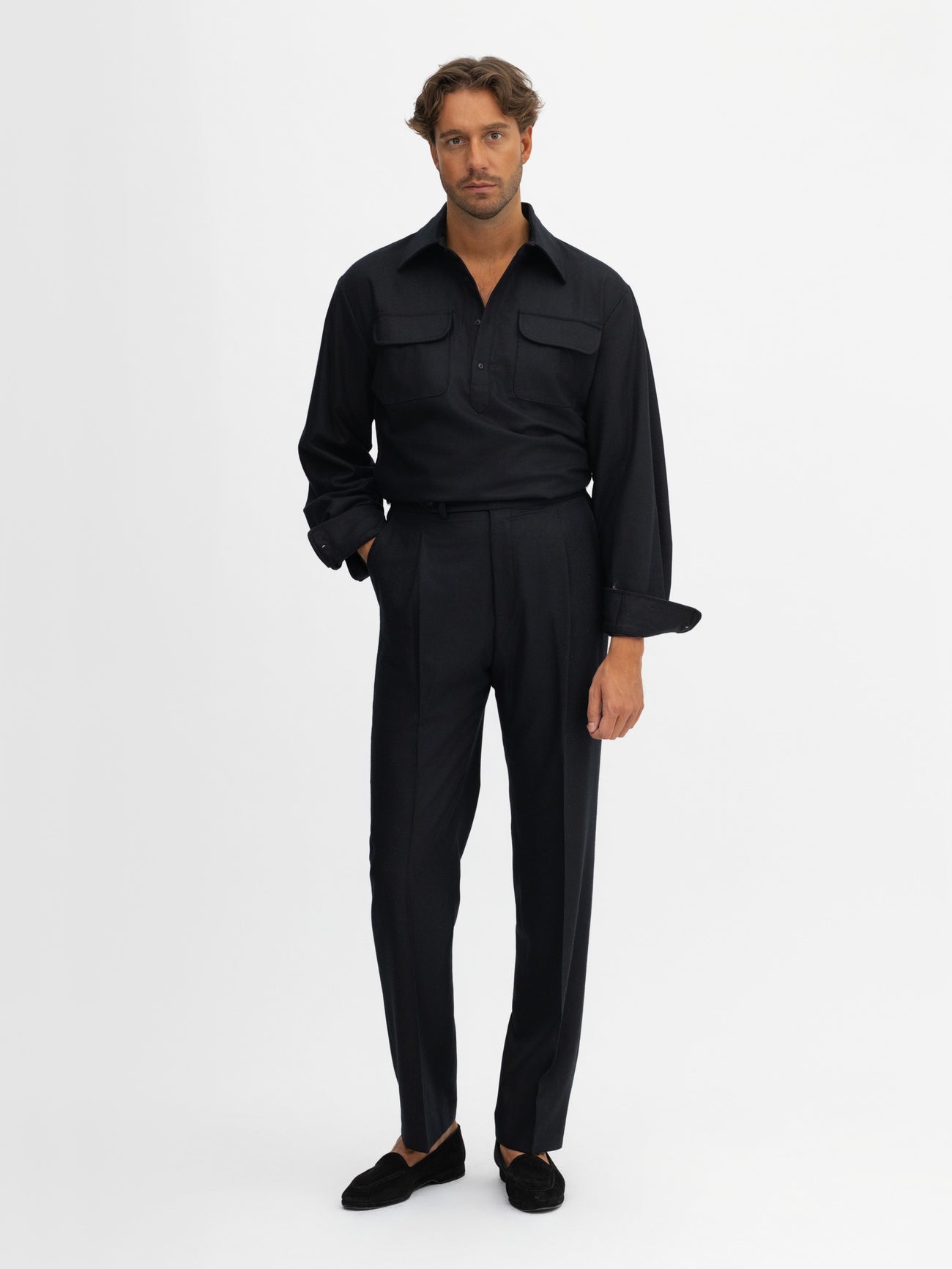 Black Flannel Popover - Grand Le Mar