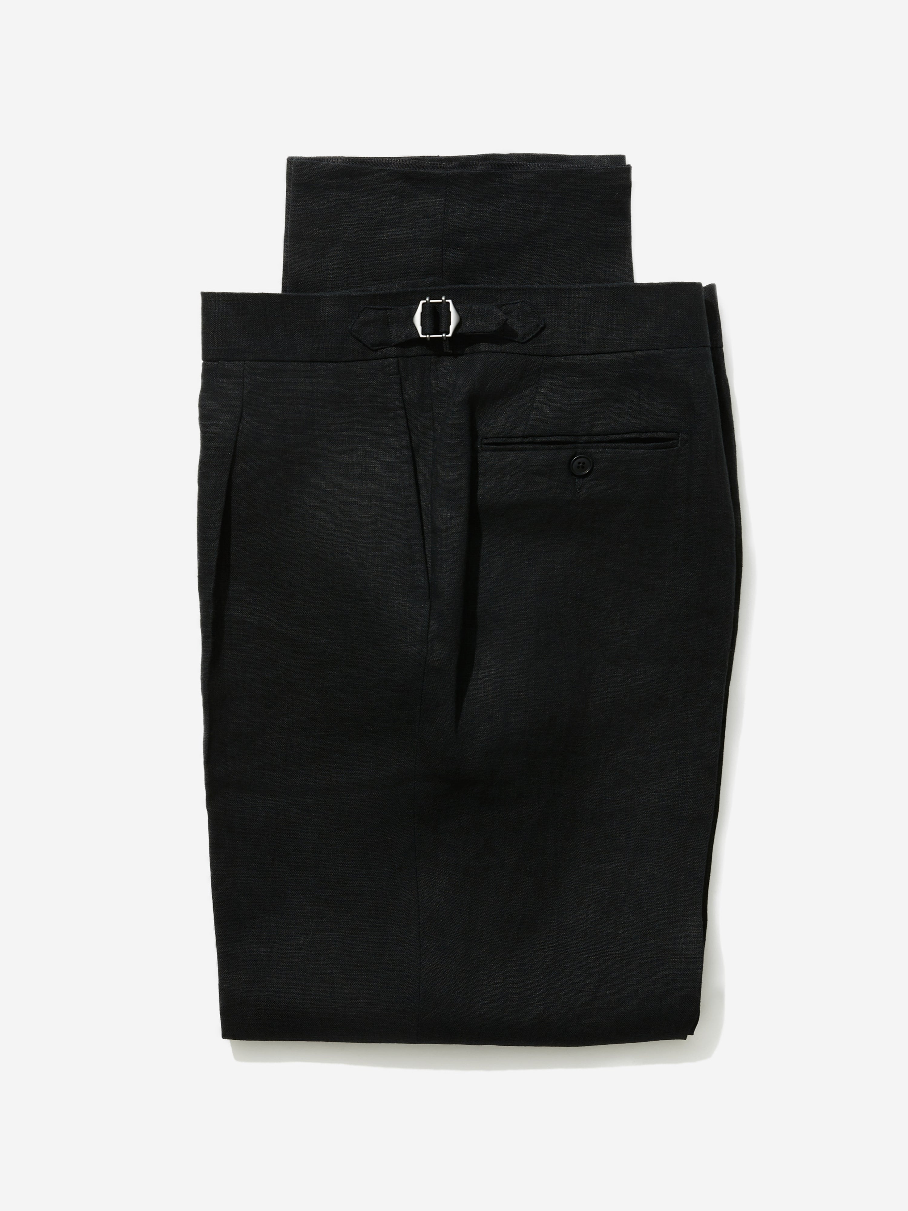 Black Linen Trousers (Wide Fit)