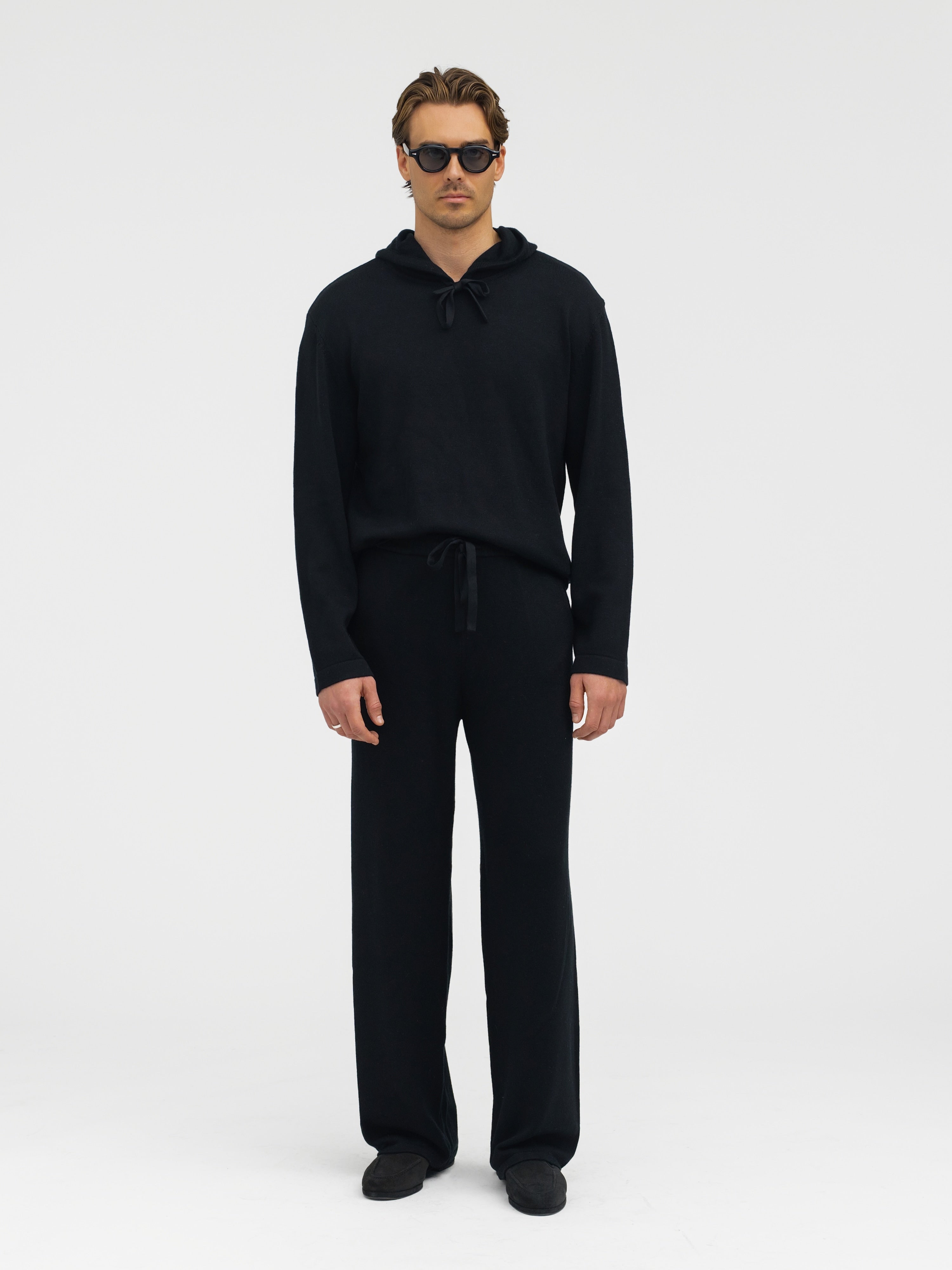 Black Merino Wool Sweatpants - Grand Le Mar