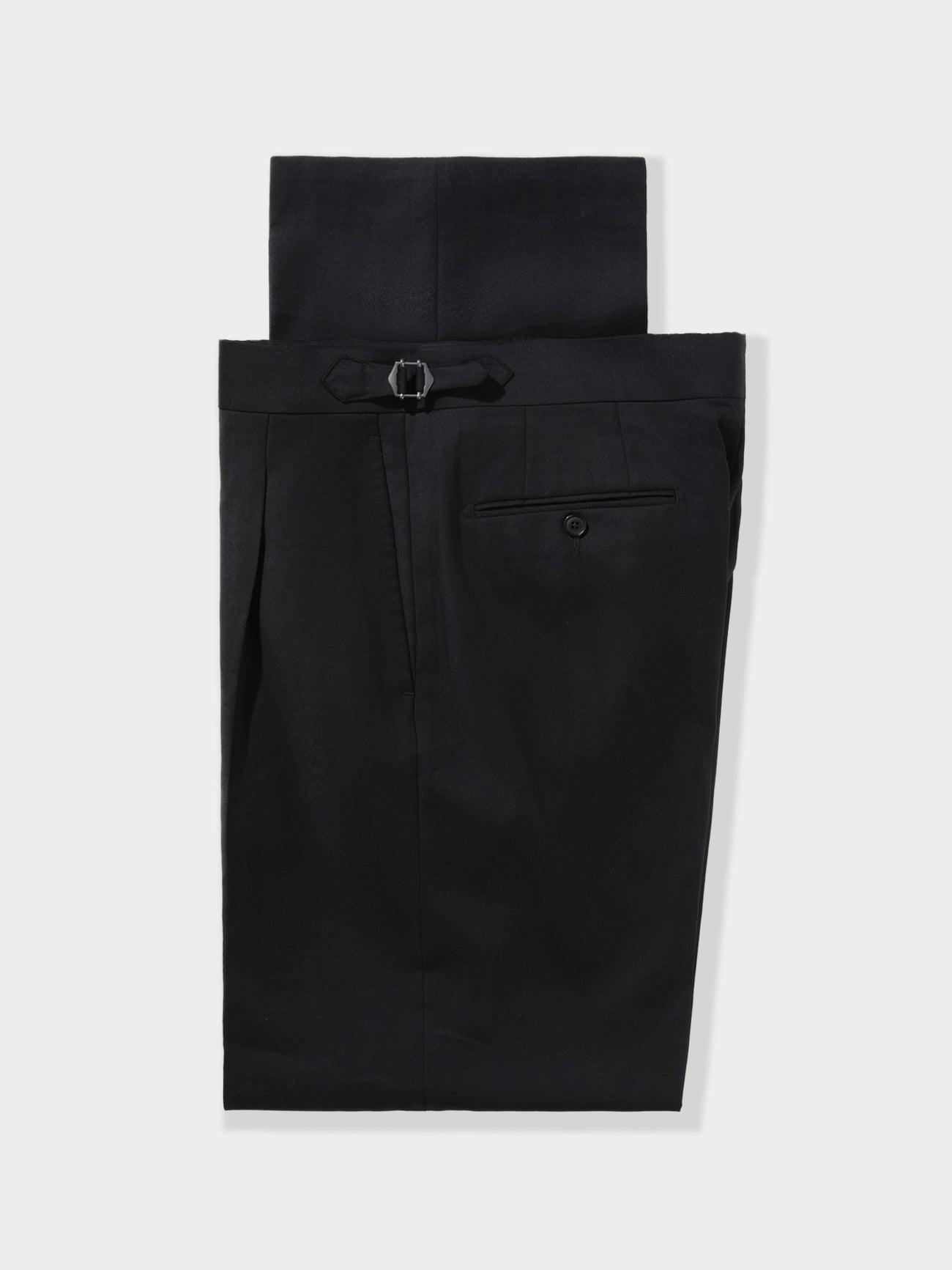 Black Wool Trousers (Wide Fit)