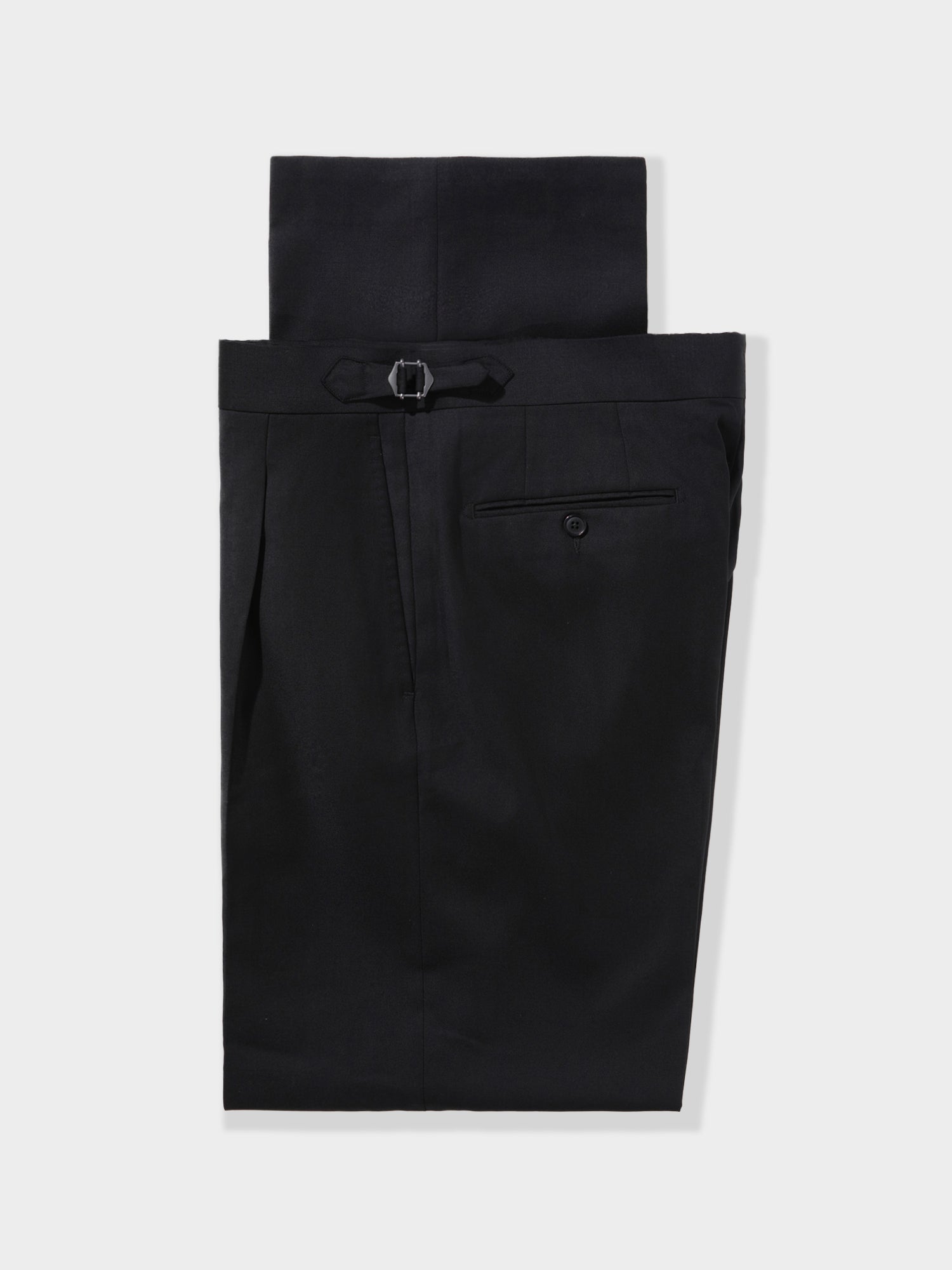 Black Wool Trousers (Wide Fit)
