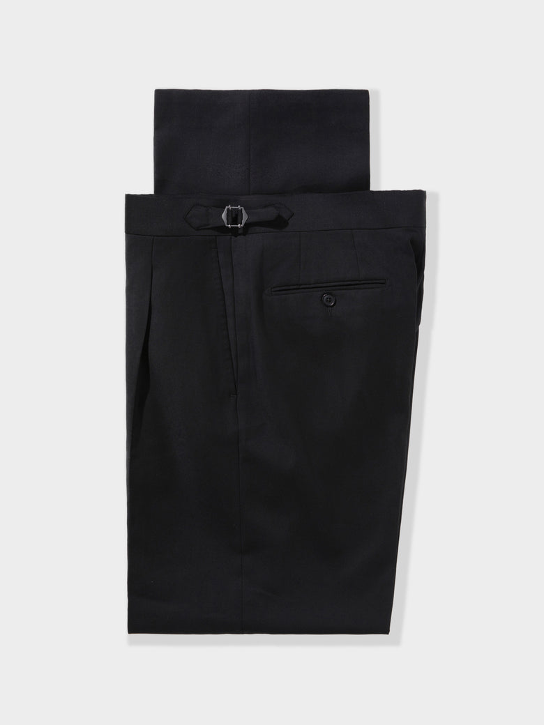 Black Wool Trousers (Wide Fit) - Grand Le Mar