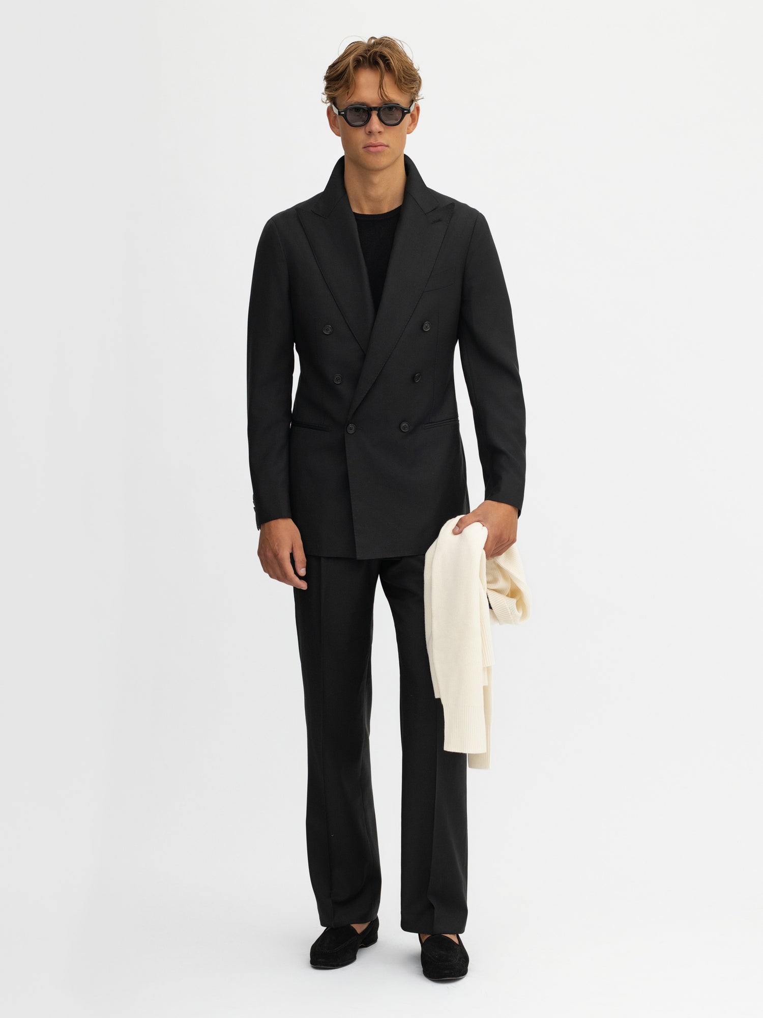 Black S130 Wool Suit - Grand Le Mar