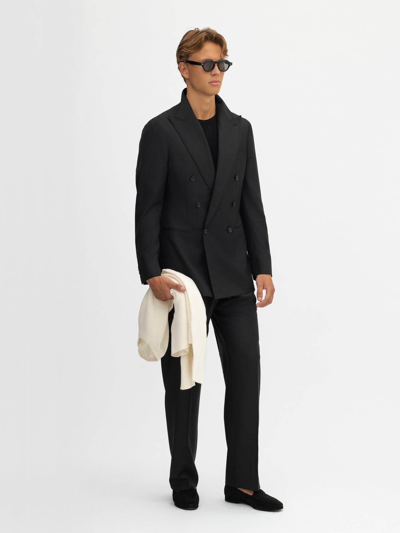 Black S130 Wool Suit - Grand Le Mar