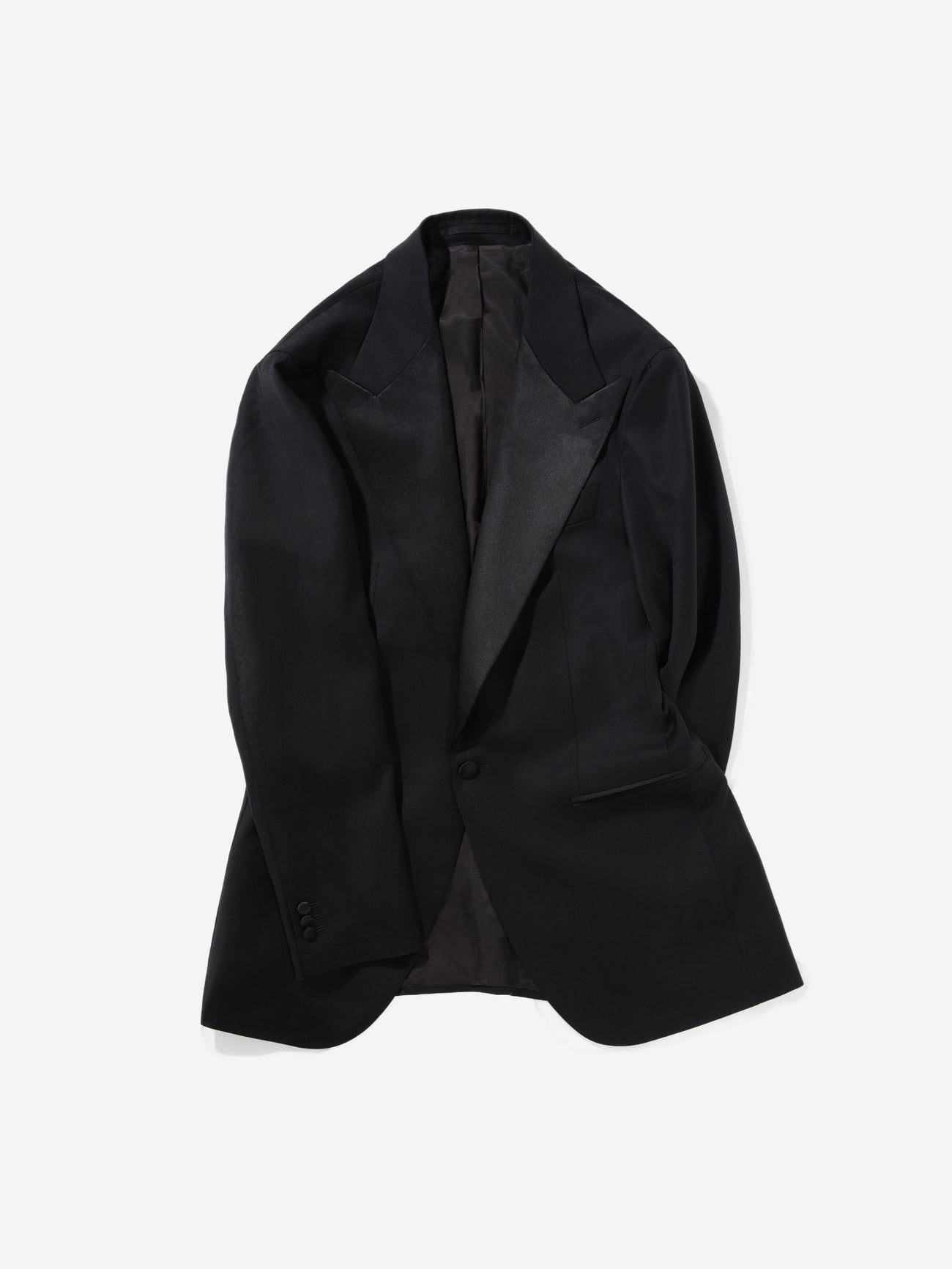 Black S130 Wool Tuxedo Jacket (SB) - Grand Le Mar