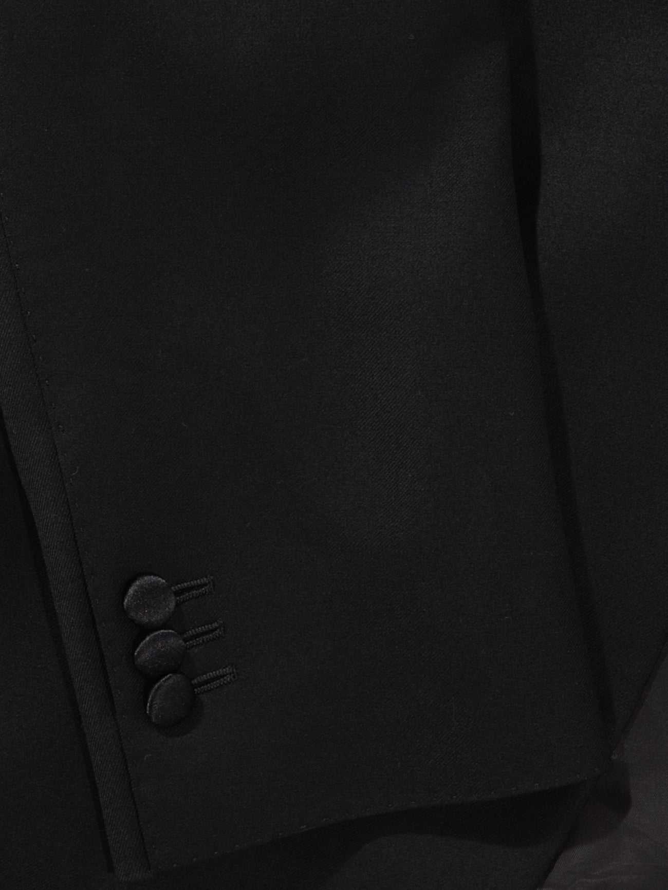 Black S130 Wool Tuxedo Jacket - Grand Le Mar