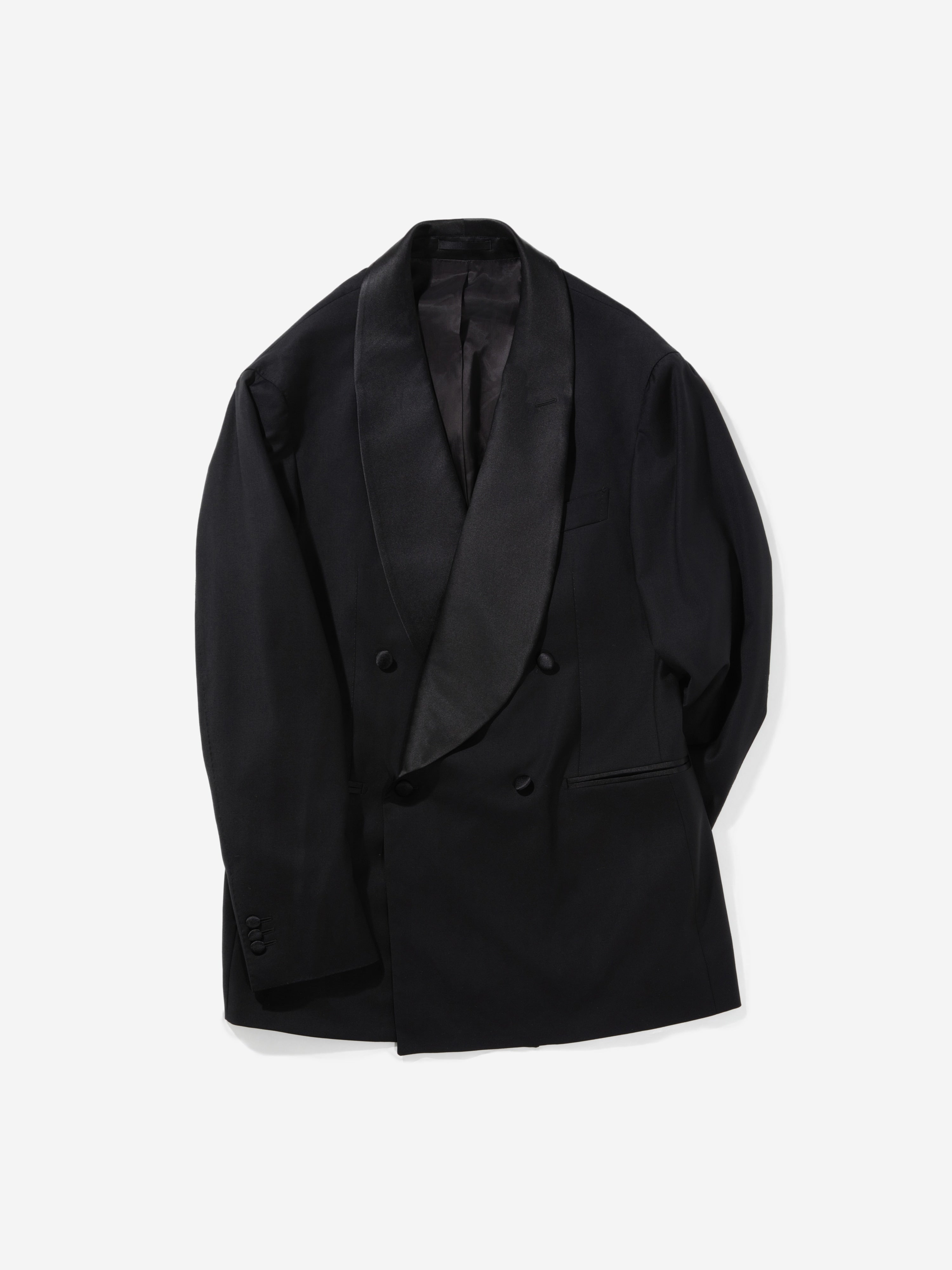 Black S130 Wool Tuxedo Jacket - Grand Le Mar