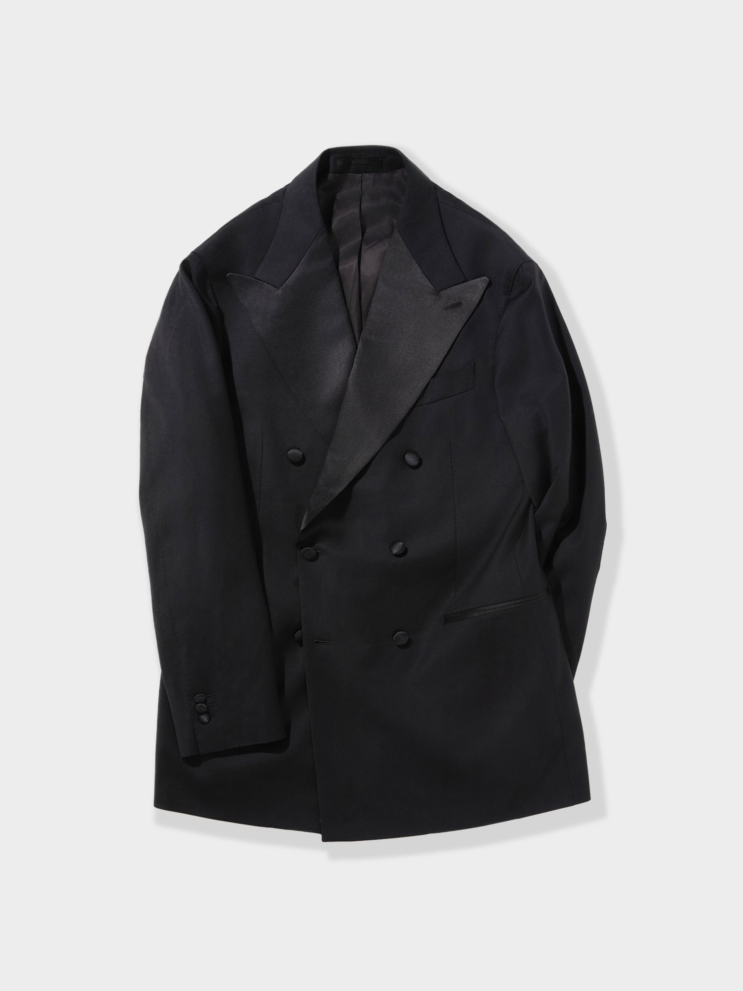 Black Wool Tuxedo Jacket (DB) - Grand Le Mar