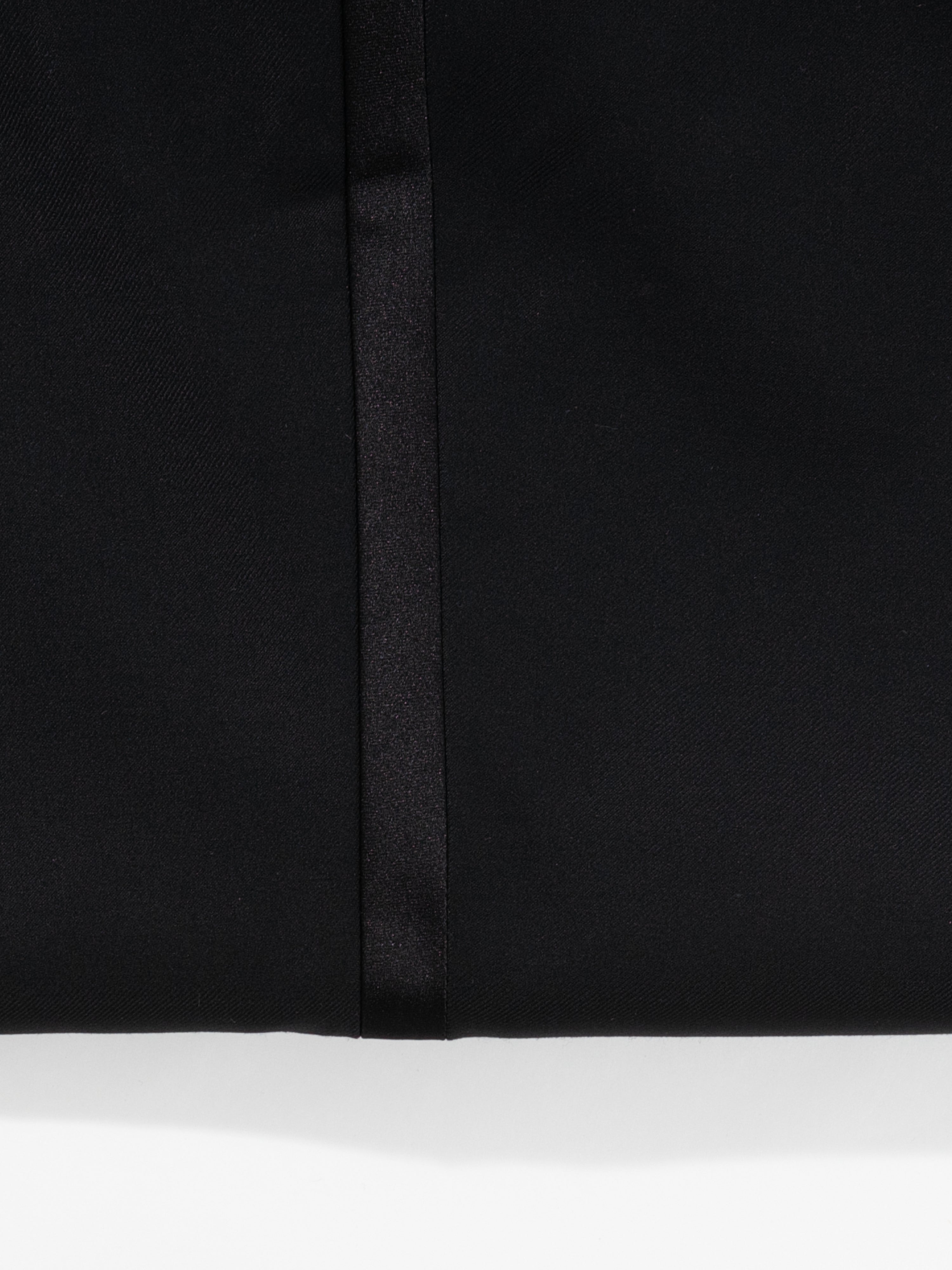 Black S130 Wool Tuxedo Trousers (Tailored Fit) - Grand Le Mar