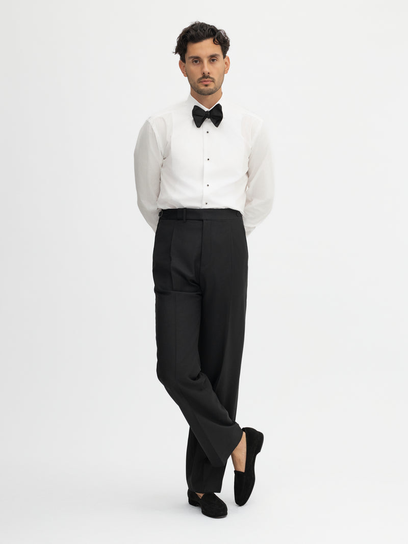 ボトムスその他 a Ferretti Black wool-blend trousers Grand-Le-Mar-Black-S130-Wool-