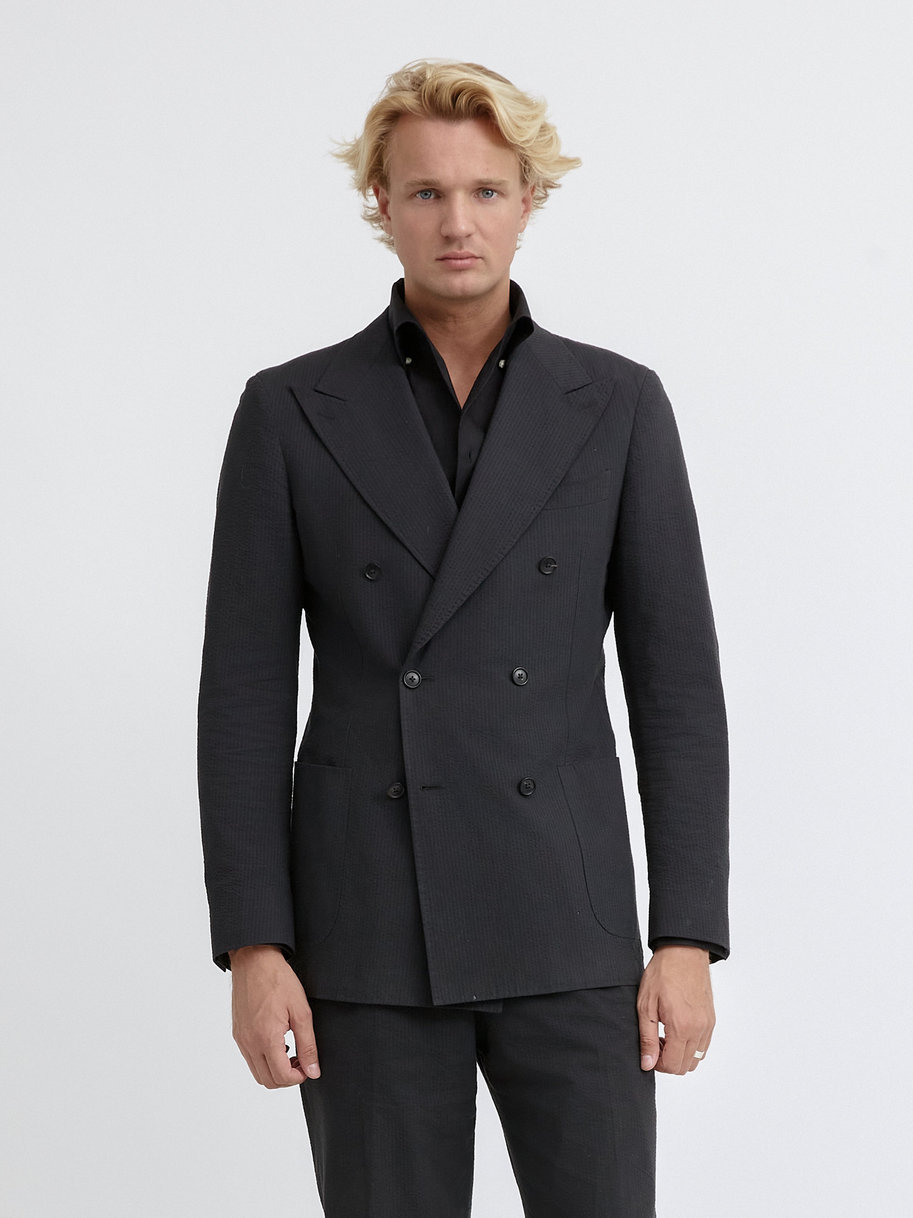 Black Seersucker Suit - Grand Le Mar