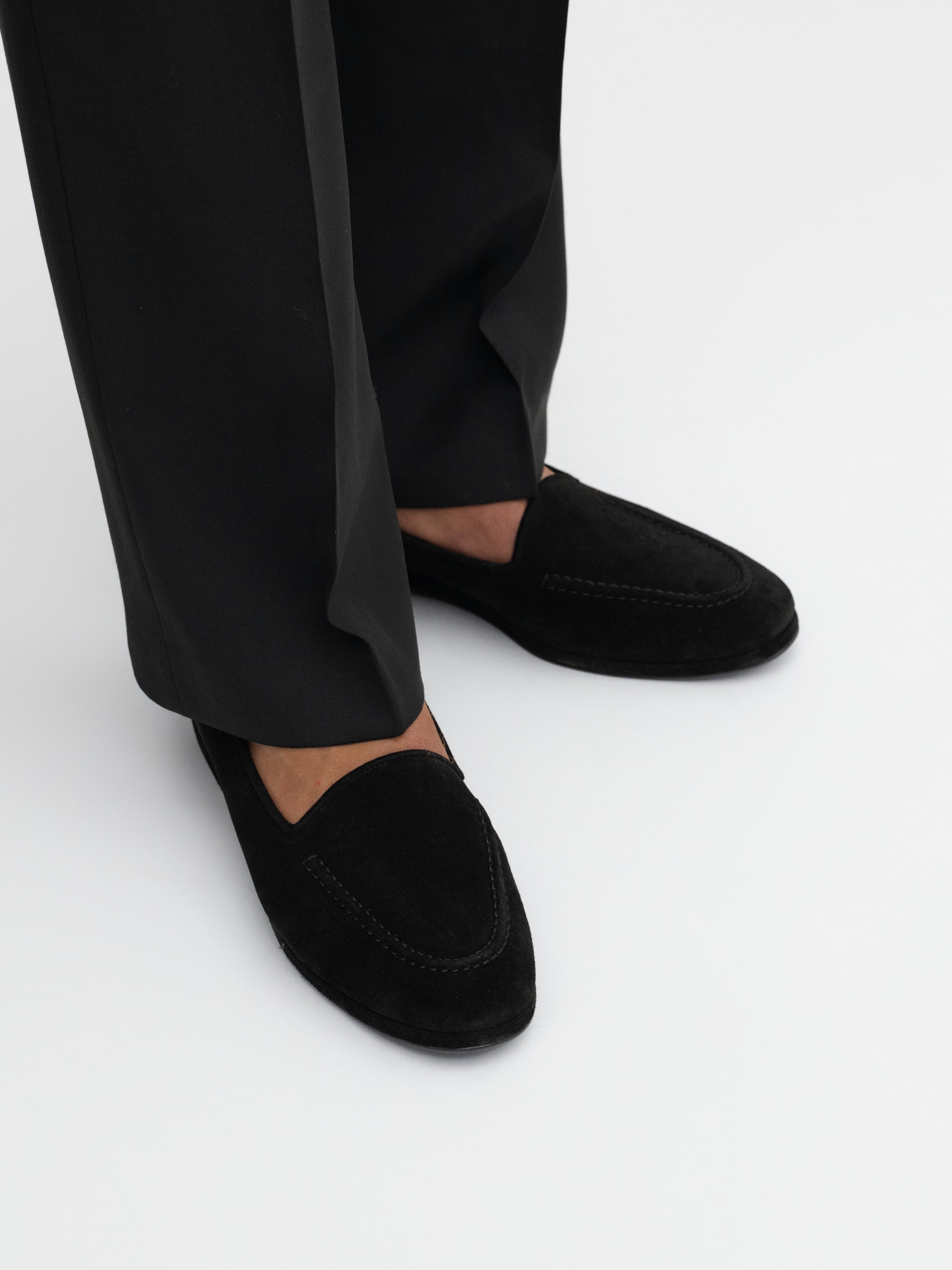 Black Suede Belgian Loafers (Pre-Order) - Grand Le Mar