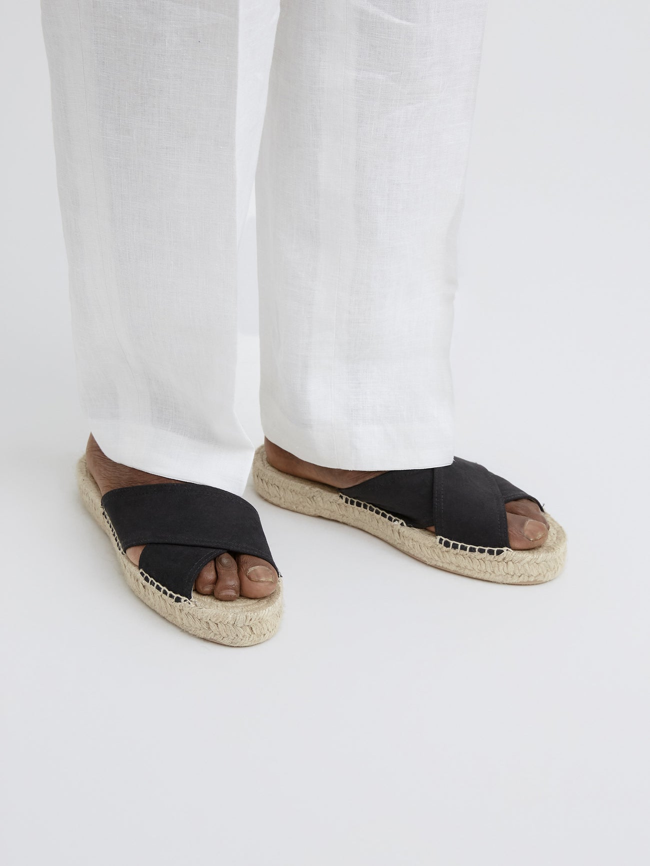 Black Suede Slides - Grand Le Mar