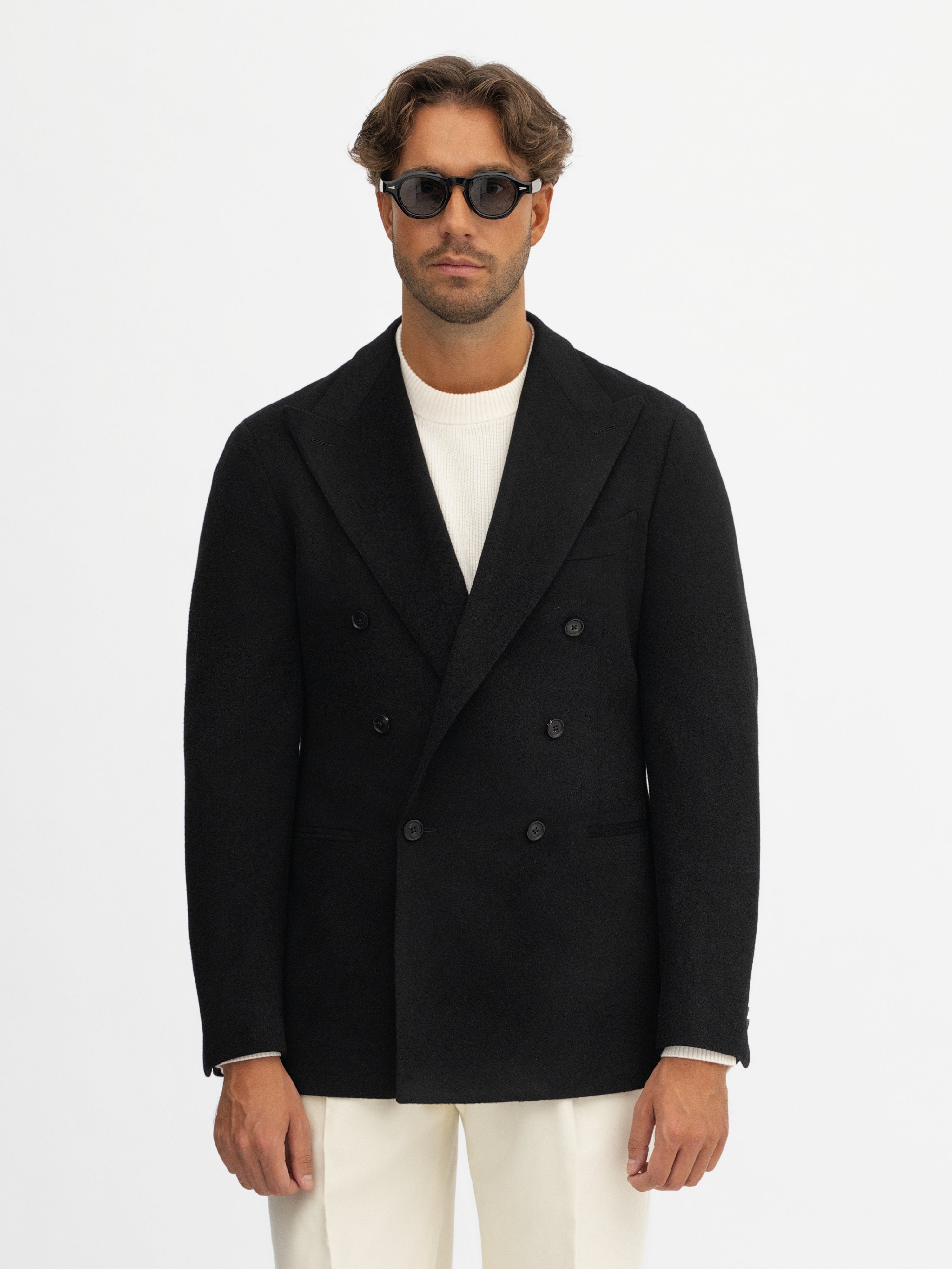 Black Wool Cashmere Jacket - Grand Le Mar