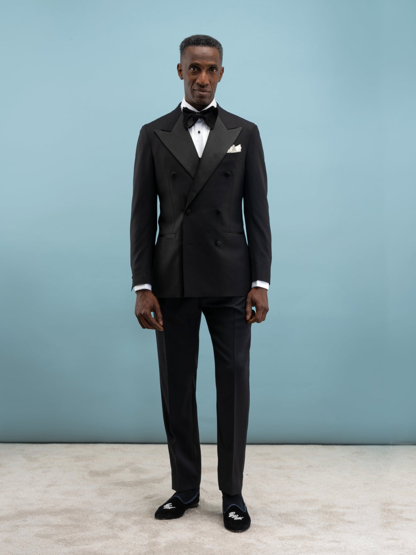 Black Wool Super 130's Tuxedo DB Suit - Grand Le Mar