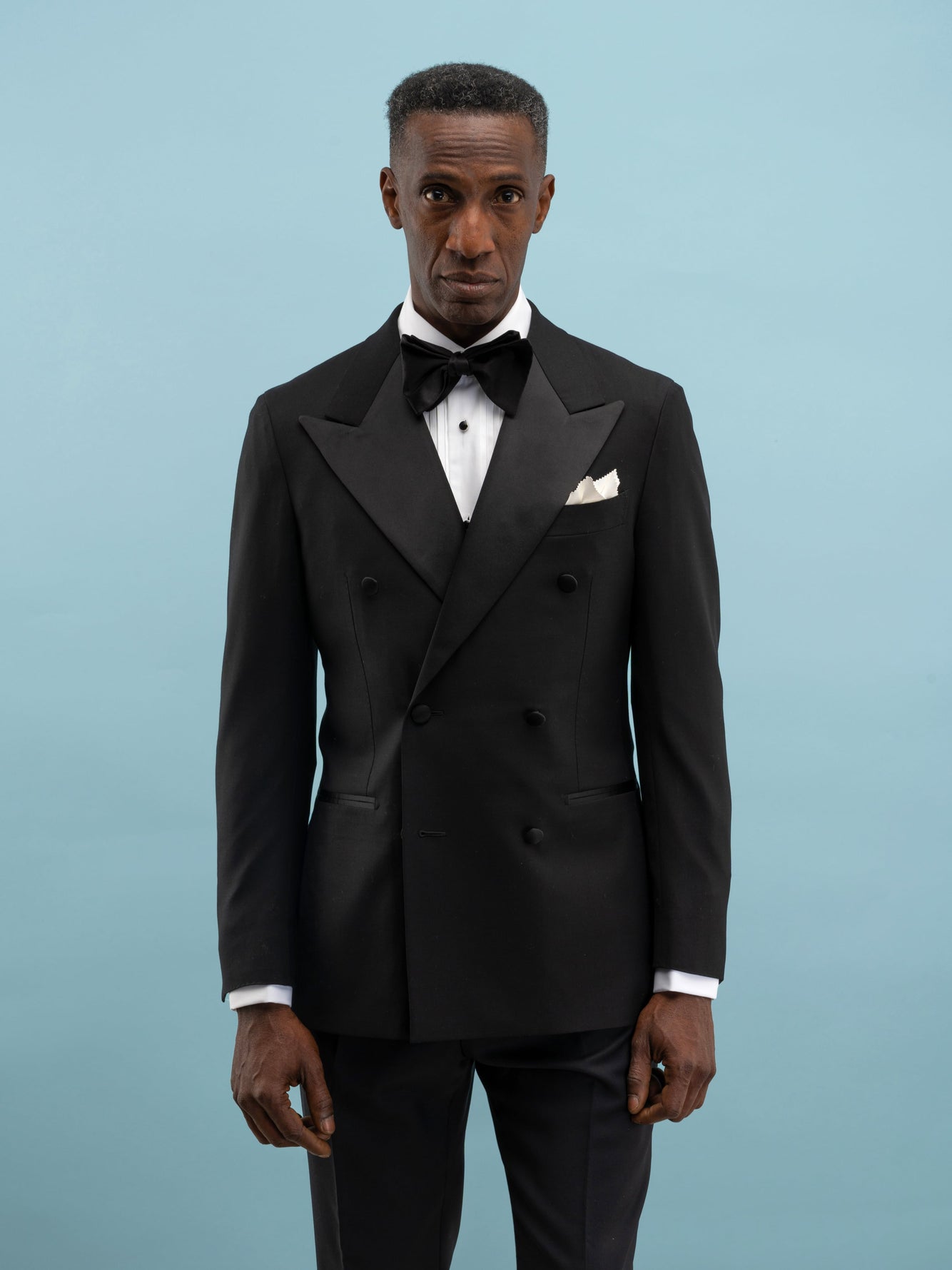 Black Wool Super 130's Tuxedo DB Suit - Inventory tracking - Grand Le Mar