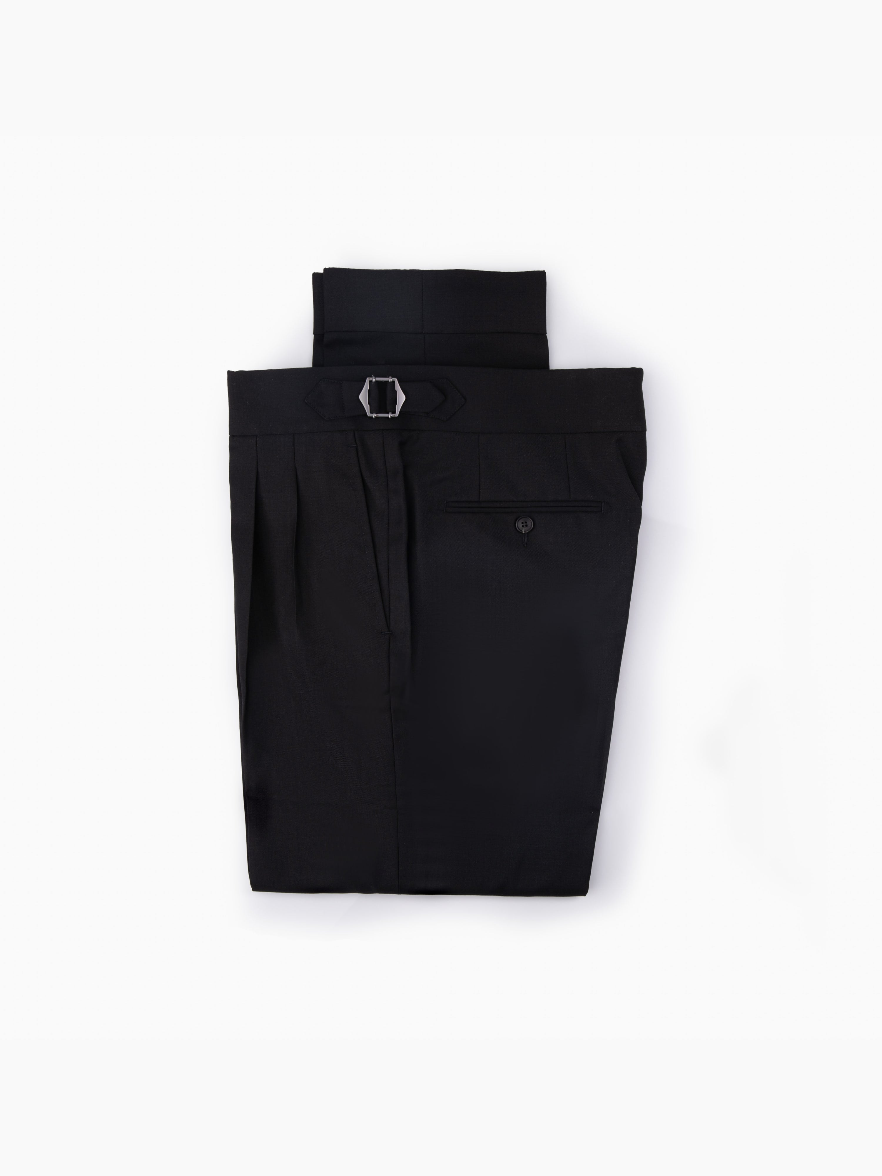 Grand Le Mar | Black Wool S130 Gurkha Trousers Tailored Comfort for Dapper  Style.