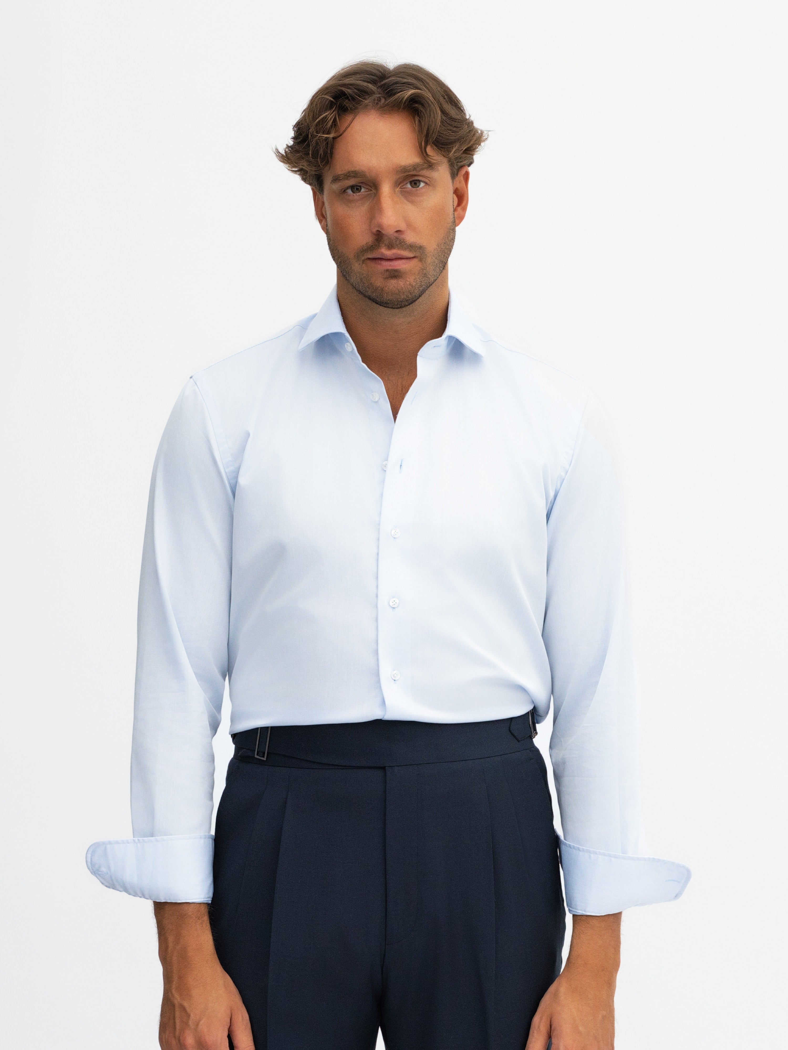 Blue Poplin Shirt - Grand Le Mar