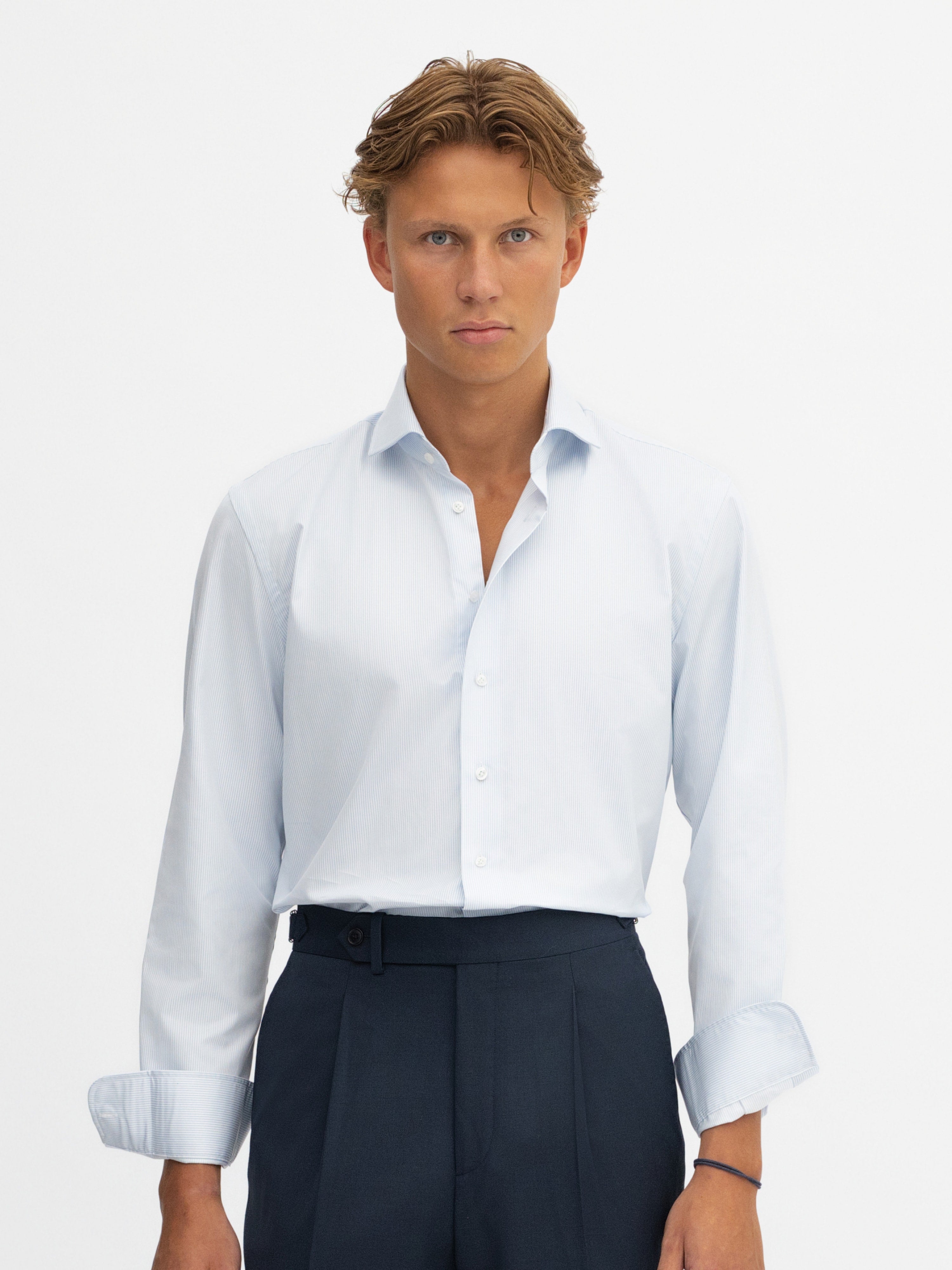 Blue Striped Oxford Shirt - Grand Le Mar