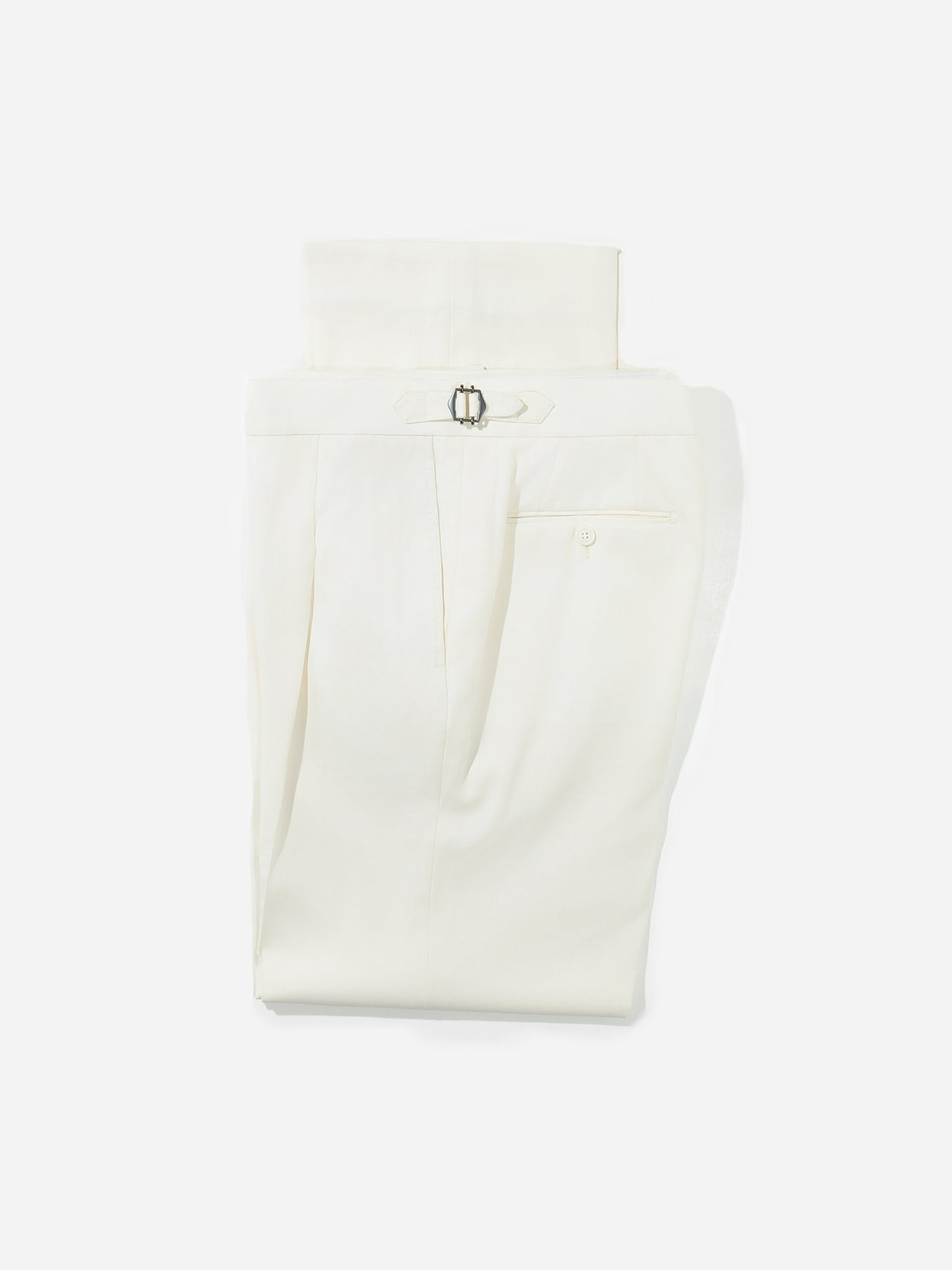 Bone White S130 Wool Oscar Trousers (Wide Fit) - Grand Le Mar