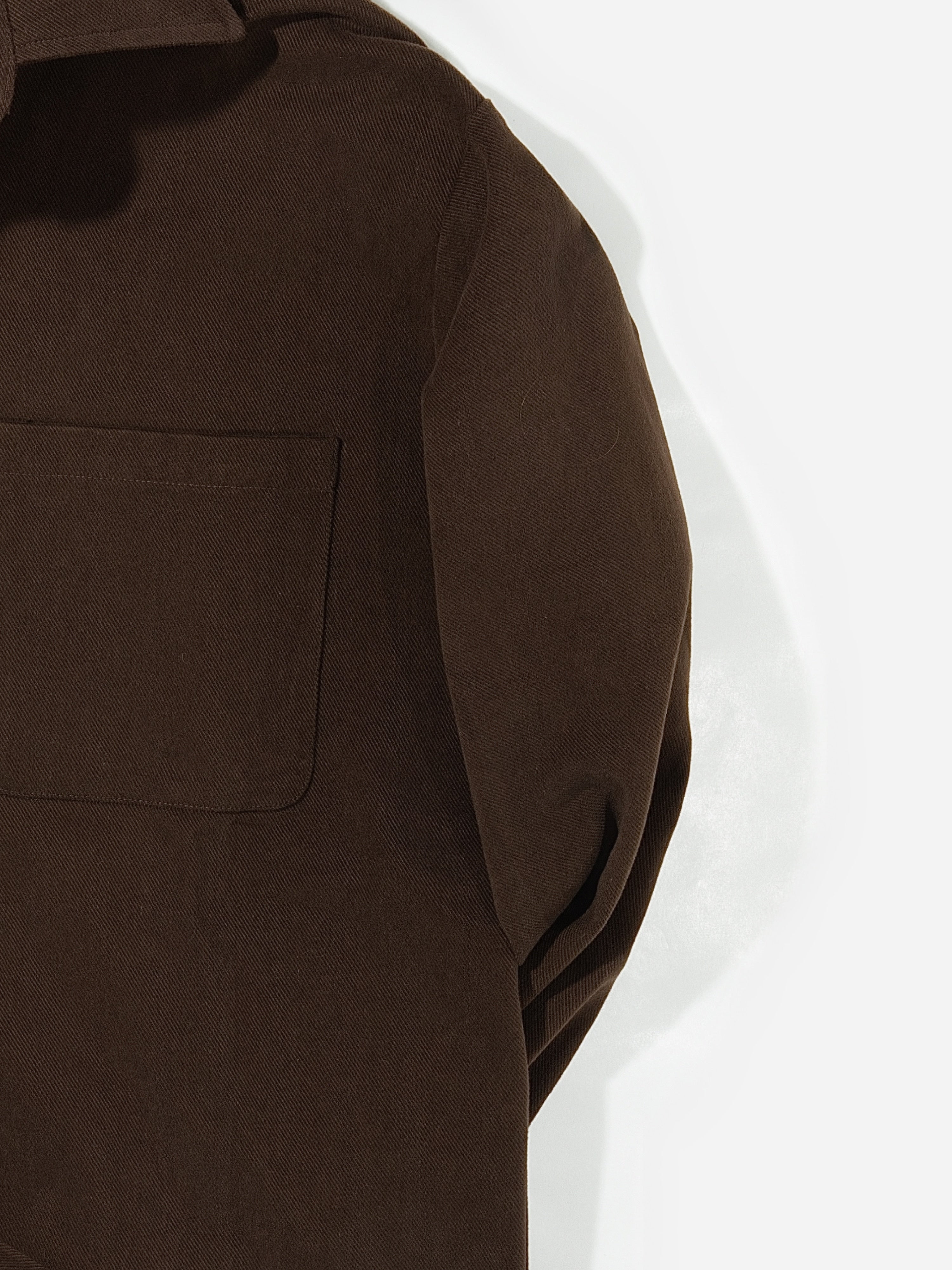 Brown Brushed Cotton Shirt - Grand Le Mar