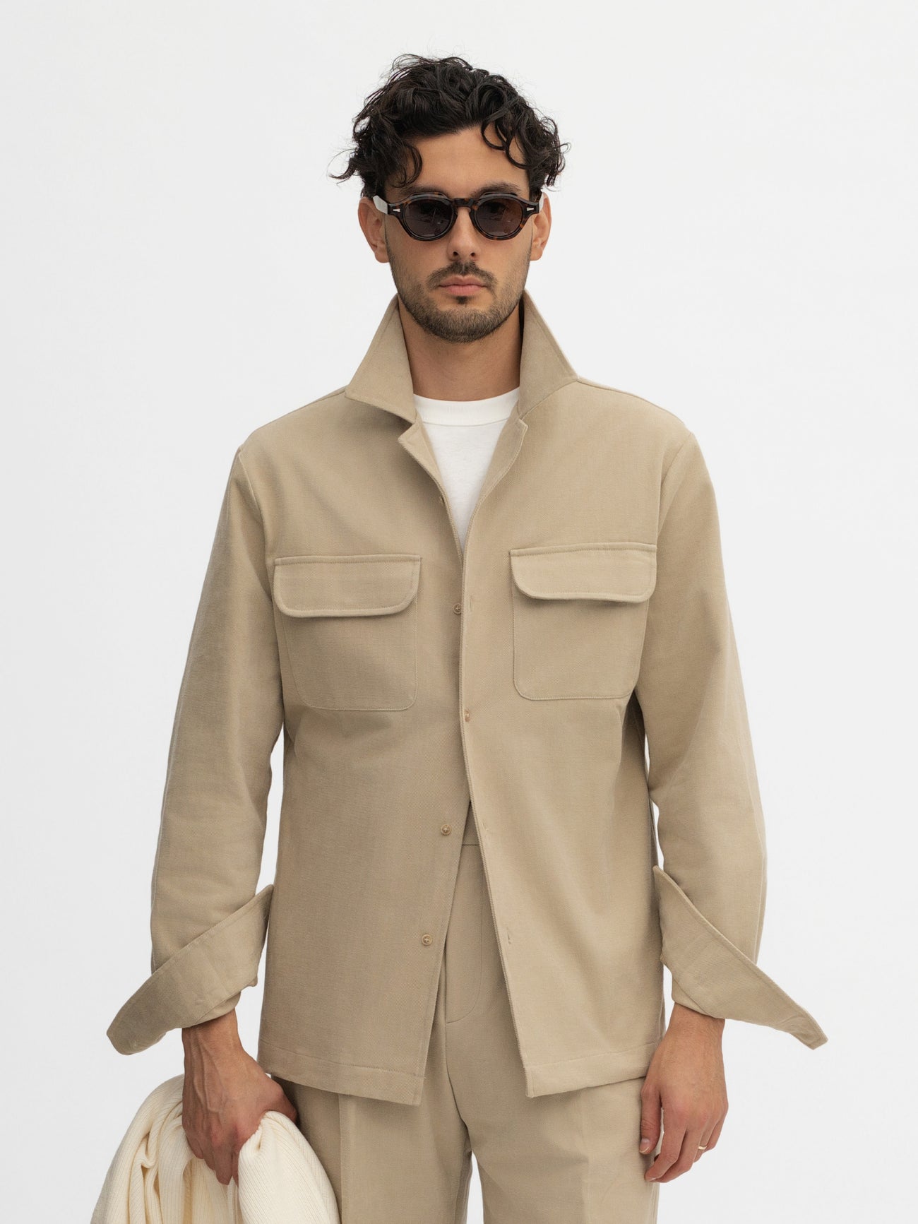 Brown Cotton Camp Overshirt - Grand Le Mar