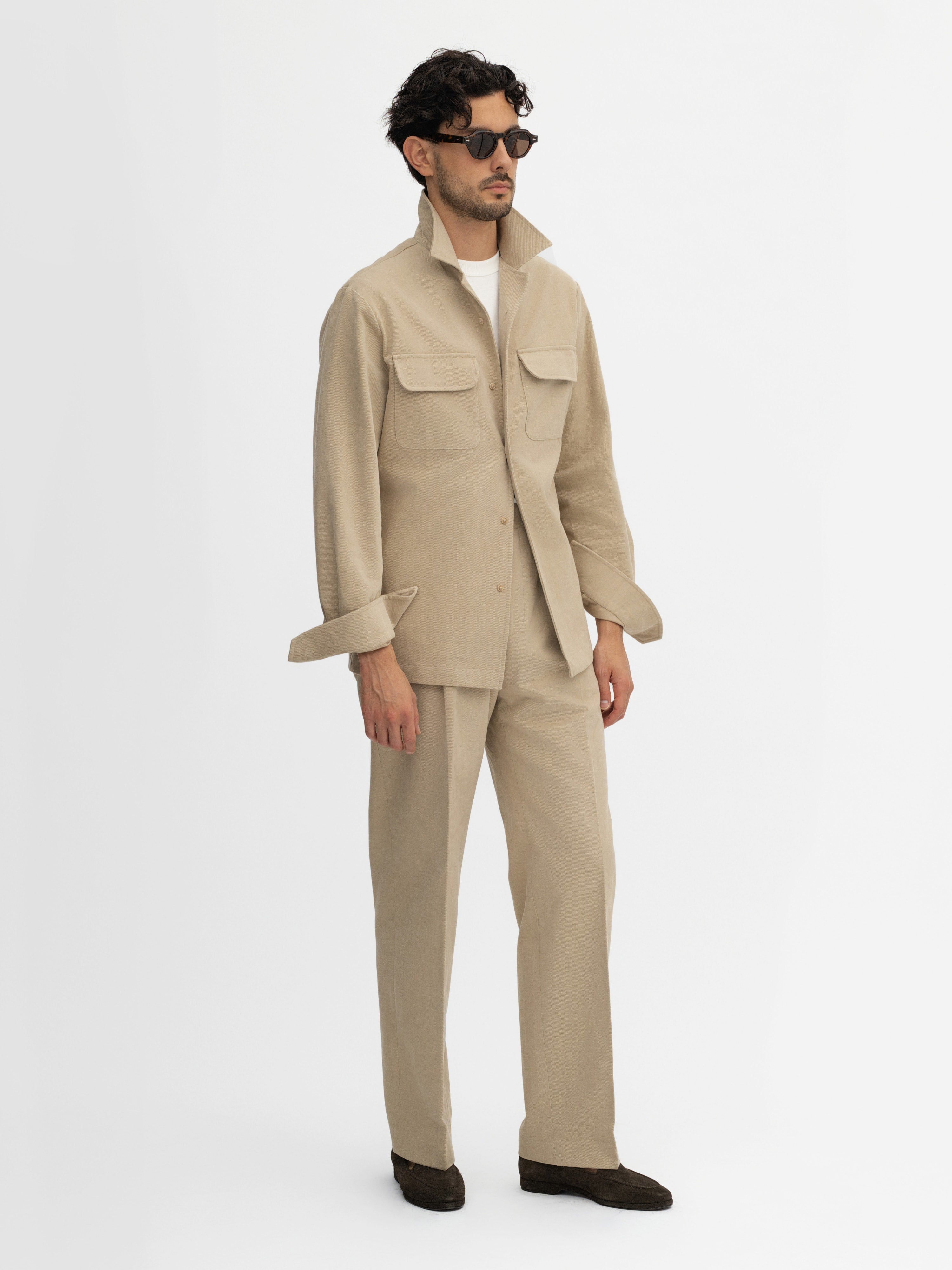 Brown Cotton Camp Overshirt - Grand Le Mar