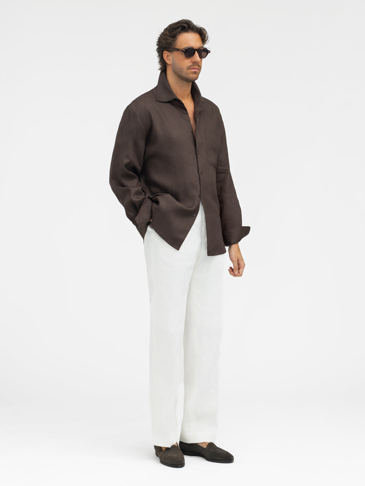 Brown Linen Shirt - Grand Le Mar