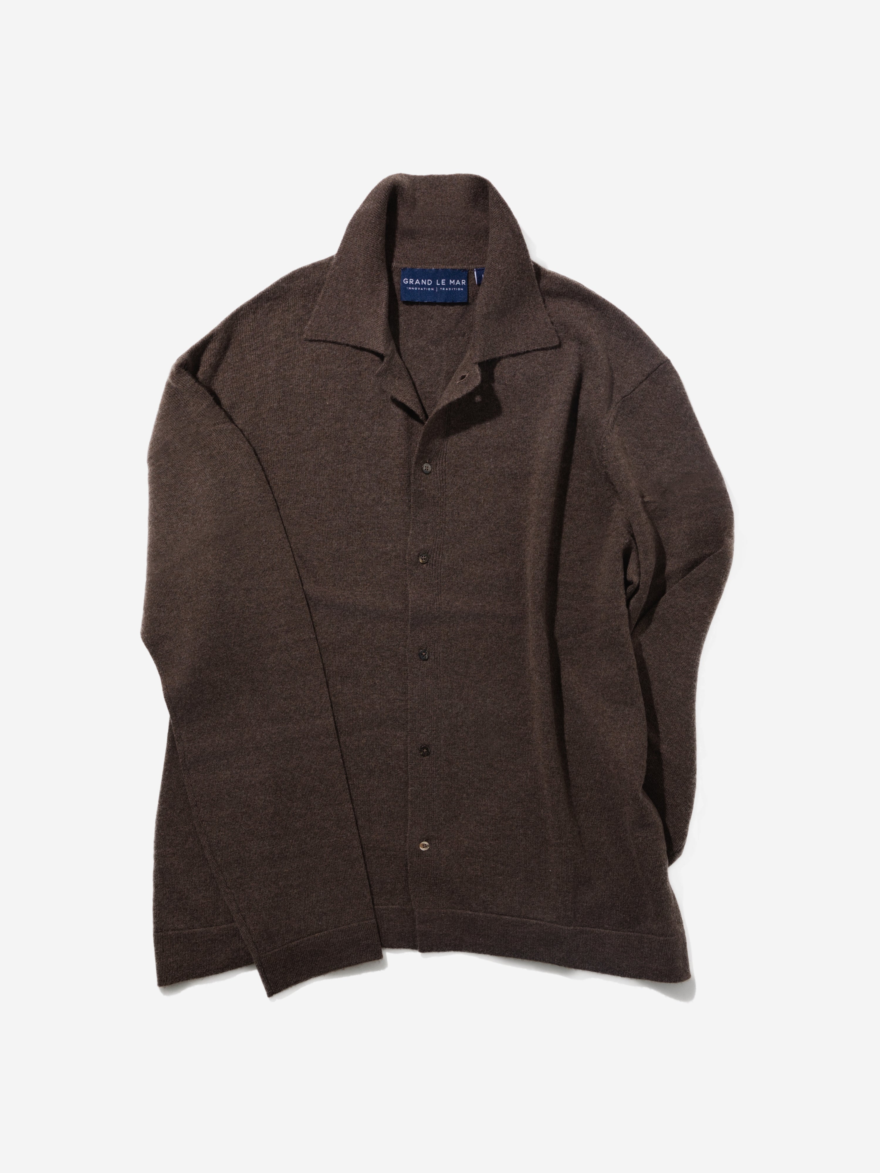 Brown Merino Wool Cashmere Cardigan